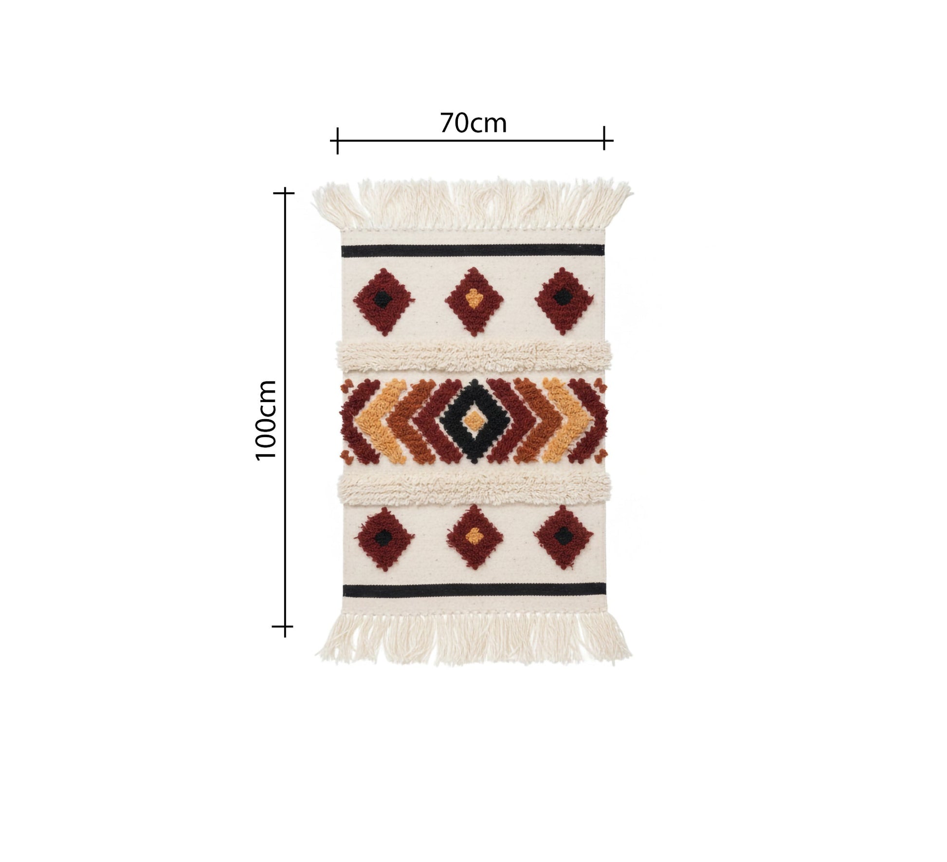 An authentic and warm bohemian rug featuring a zigzag pattern and a thick pile - Vitrine Furniture - Accessories