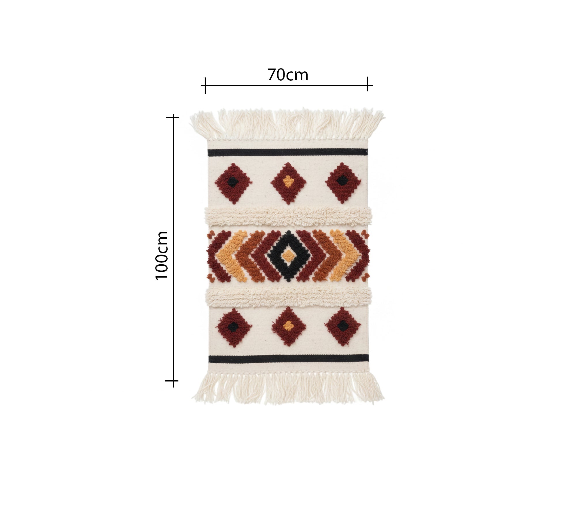 An authentic and warm bohemian rug featuring a zigzag pattern and a thick pile - Vitrine Furniture - Accessories