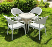 An elegant and attractive white patio set for relaxing - Vitrine Furniture - Outdoor Products