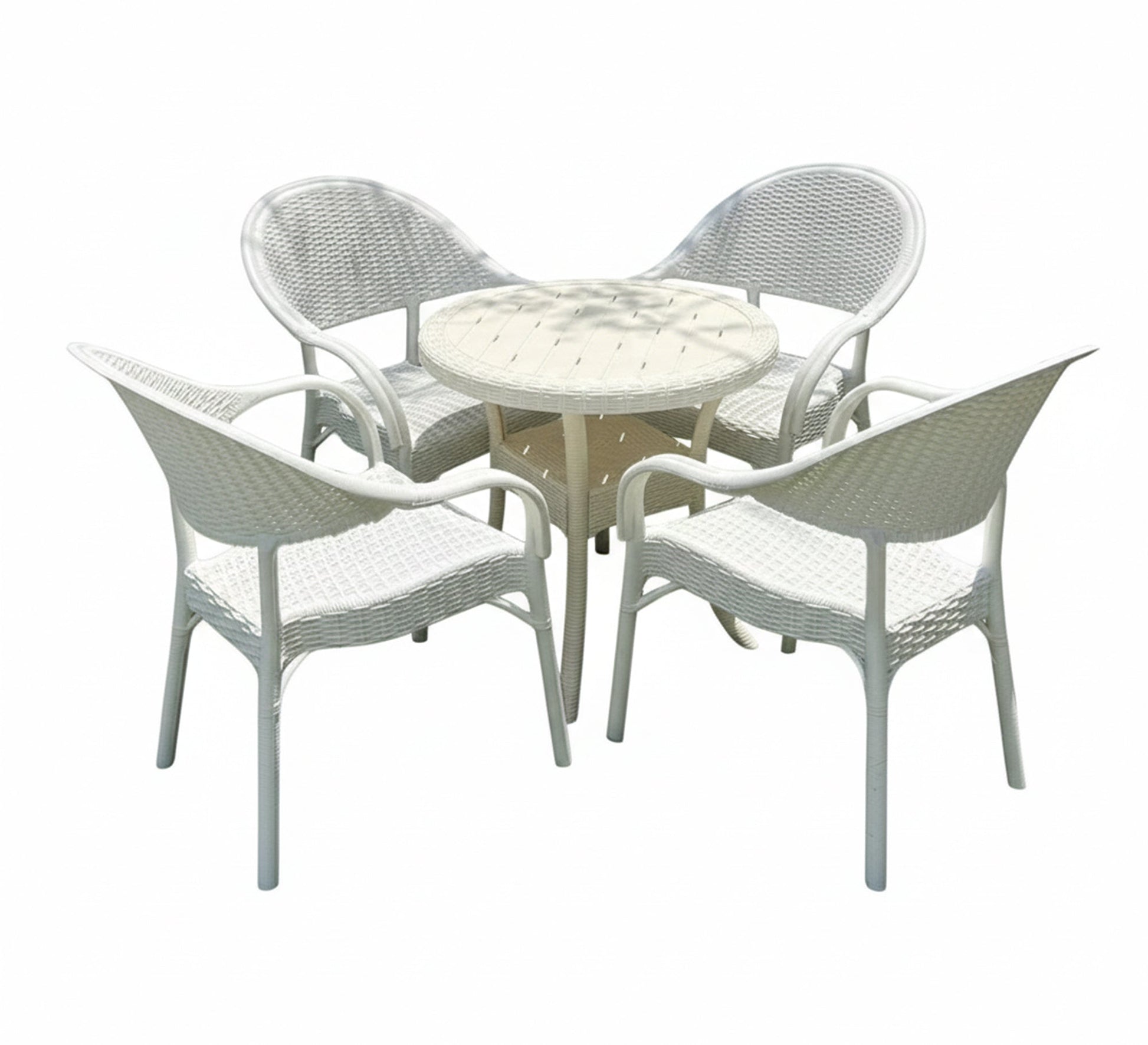 An elegant and attractive white patio set for relaxing - Vitrine Furniture - Outdoor Products