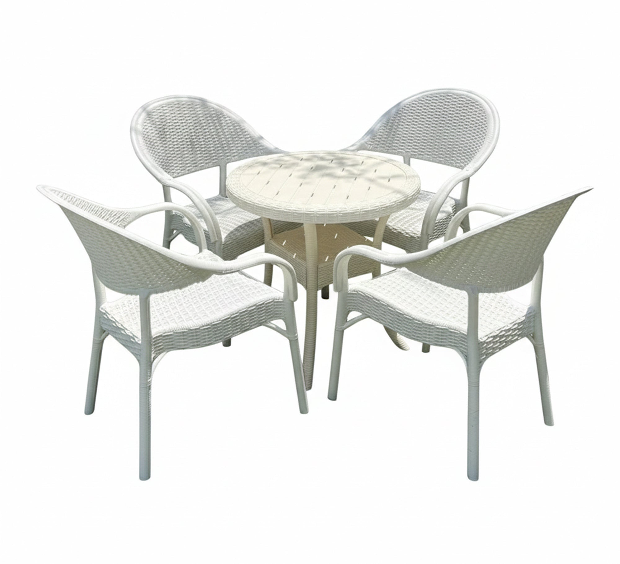 An elegant and attractive white patio set for relaxing - Vitrine Furniture - Outdoor Products