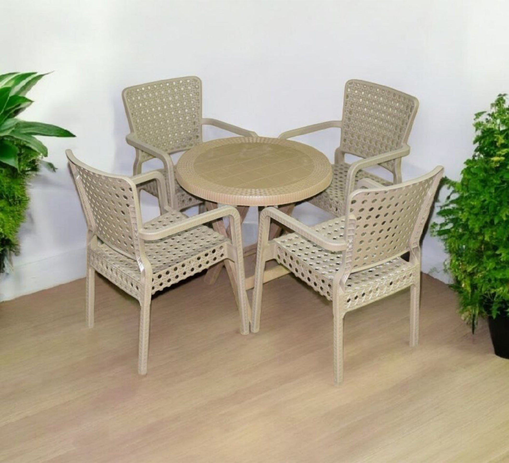 An elegant and comfortable beige indoor seating set - Vitrine Furniture - Outdoor Products