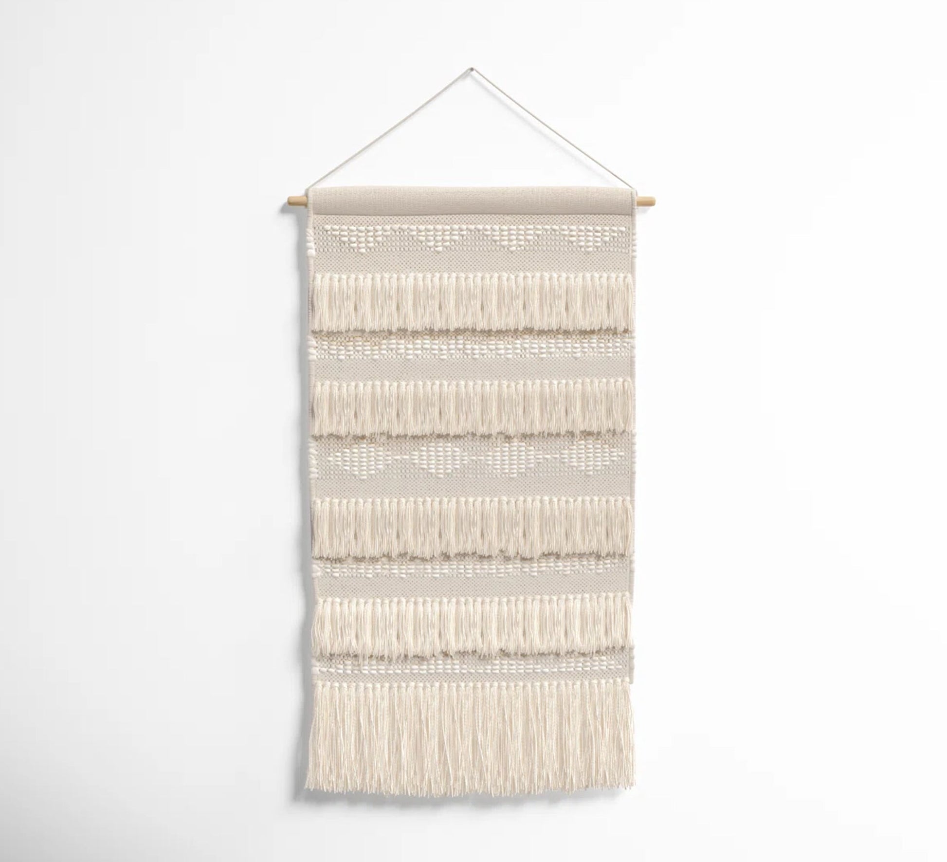 An elegant beige throw with dense, cascading fringes - Vitrine Furniture - Accessories