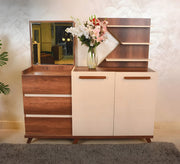 An elegant buffet in brown with touches of beige - Vitrine Furniture - Furniture
