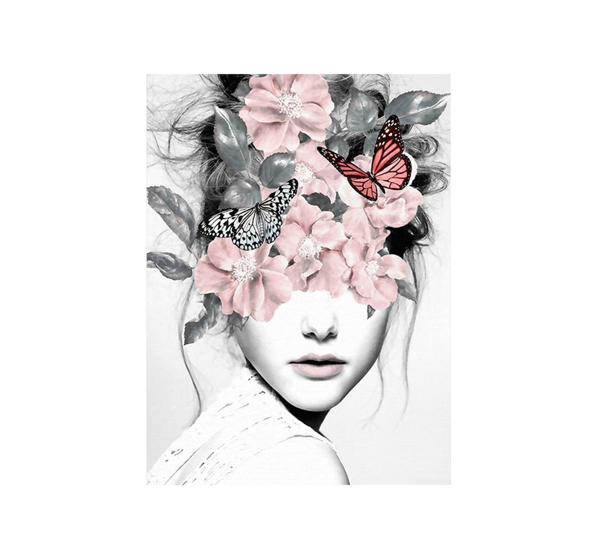 An elegant painting of a woman laden with flowers - Vitrine Furniture - Décor