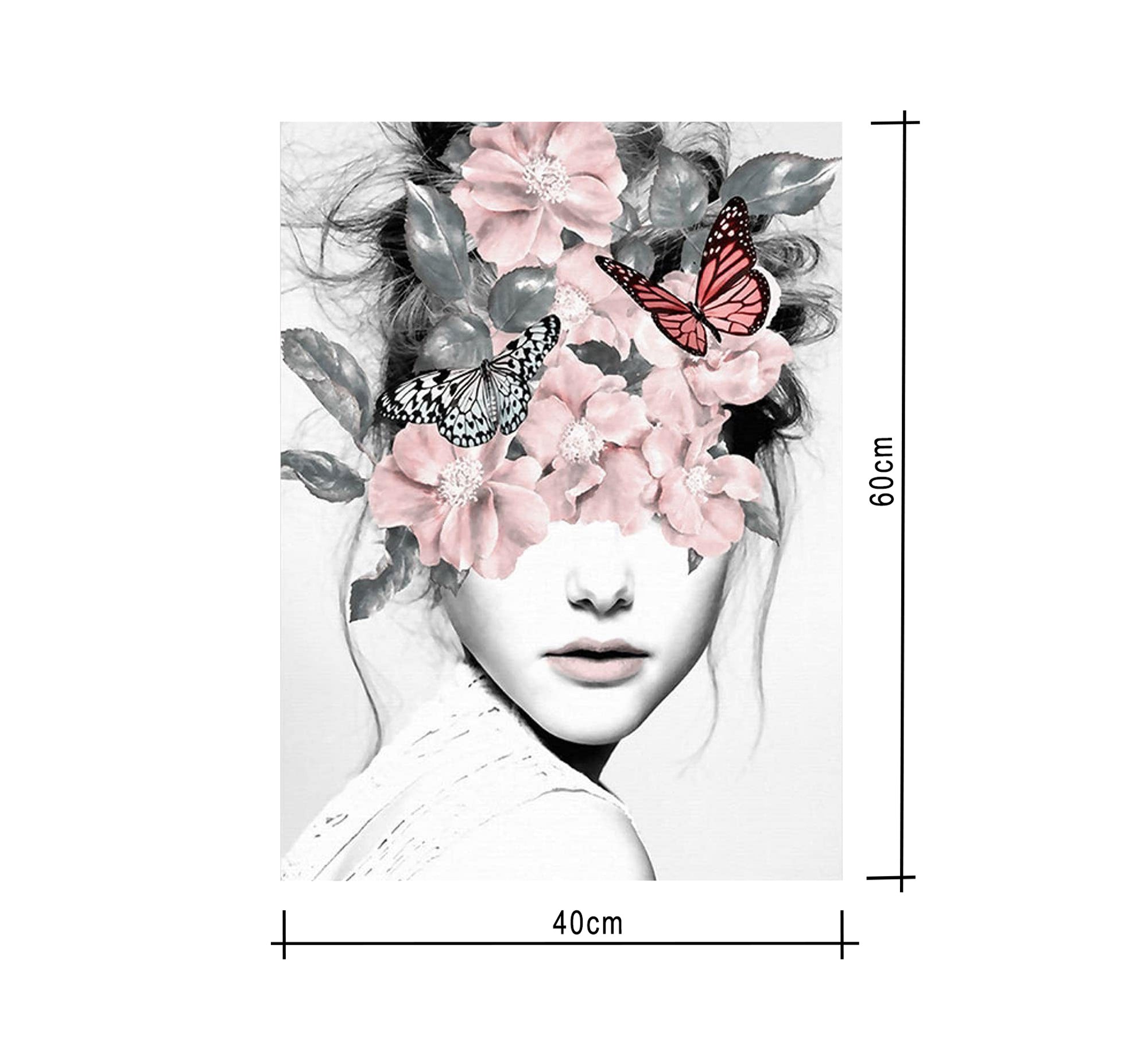 An elegant painting of a woman laden with flowers - Vitrine Furniture - Décor