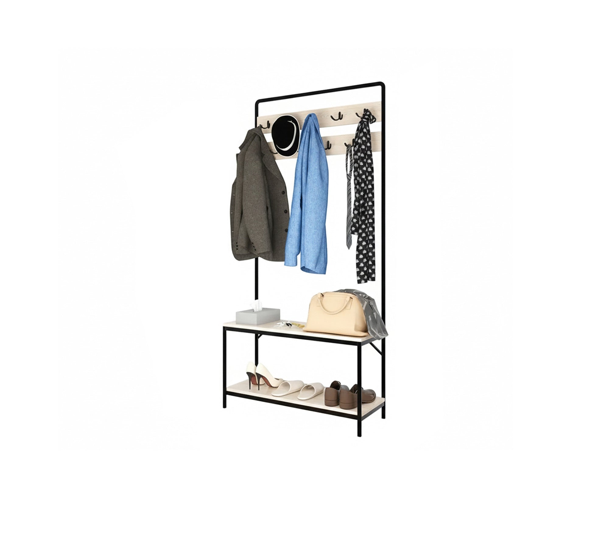 An organizer with a clothes hanger and two shoe shelves - Vitrine Furniture - Furniture