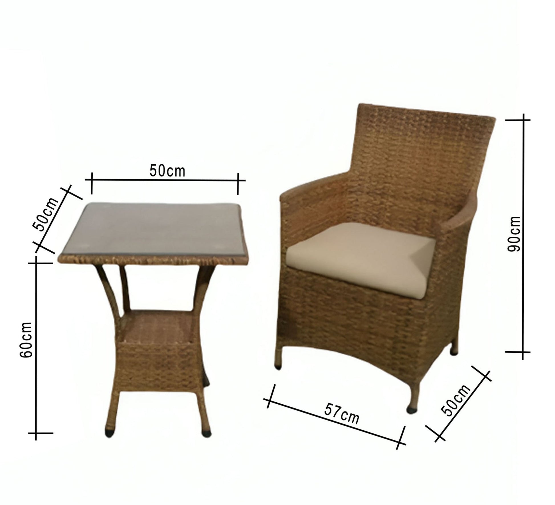 An outdoor set of 2 brown chairs and a table - Vitrine Furniture - Outdoor Products