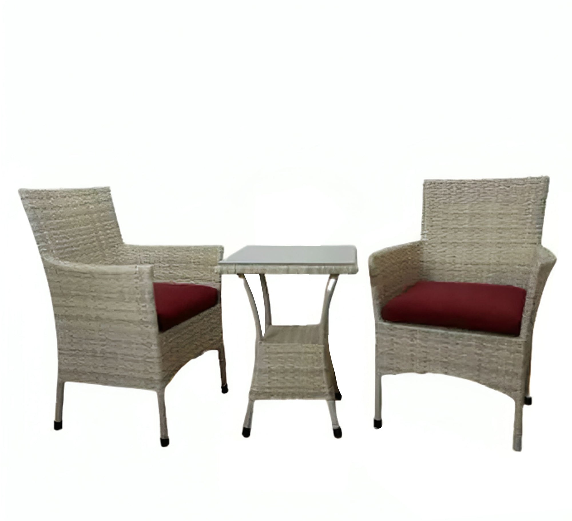 An outdoor set of 2 white chairs and a table - Vitrine Furniture - Outdoor Products