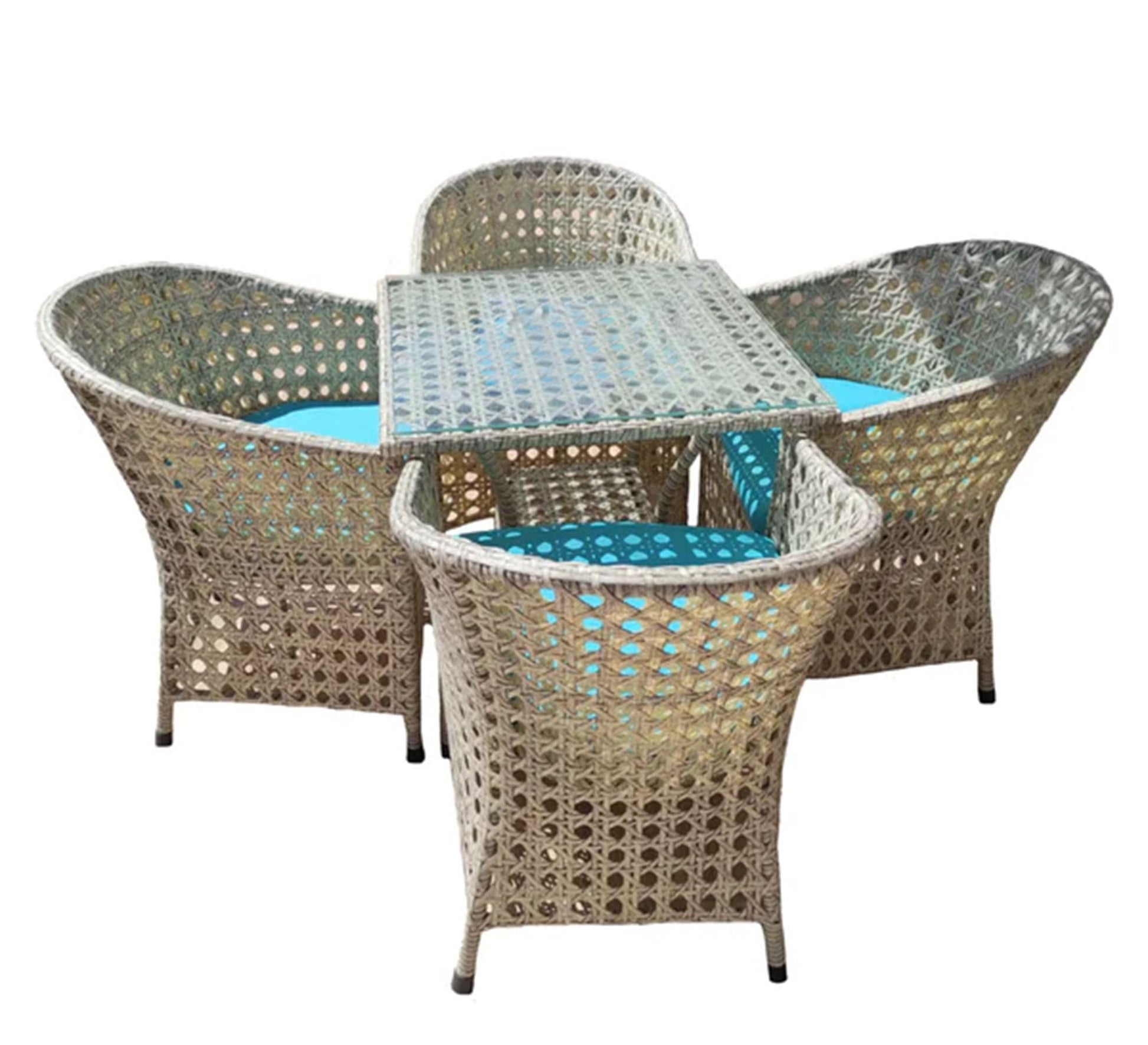 An outdoor set of beige 4 chairs and a table - Vitrine Furniture - Outdoor Products