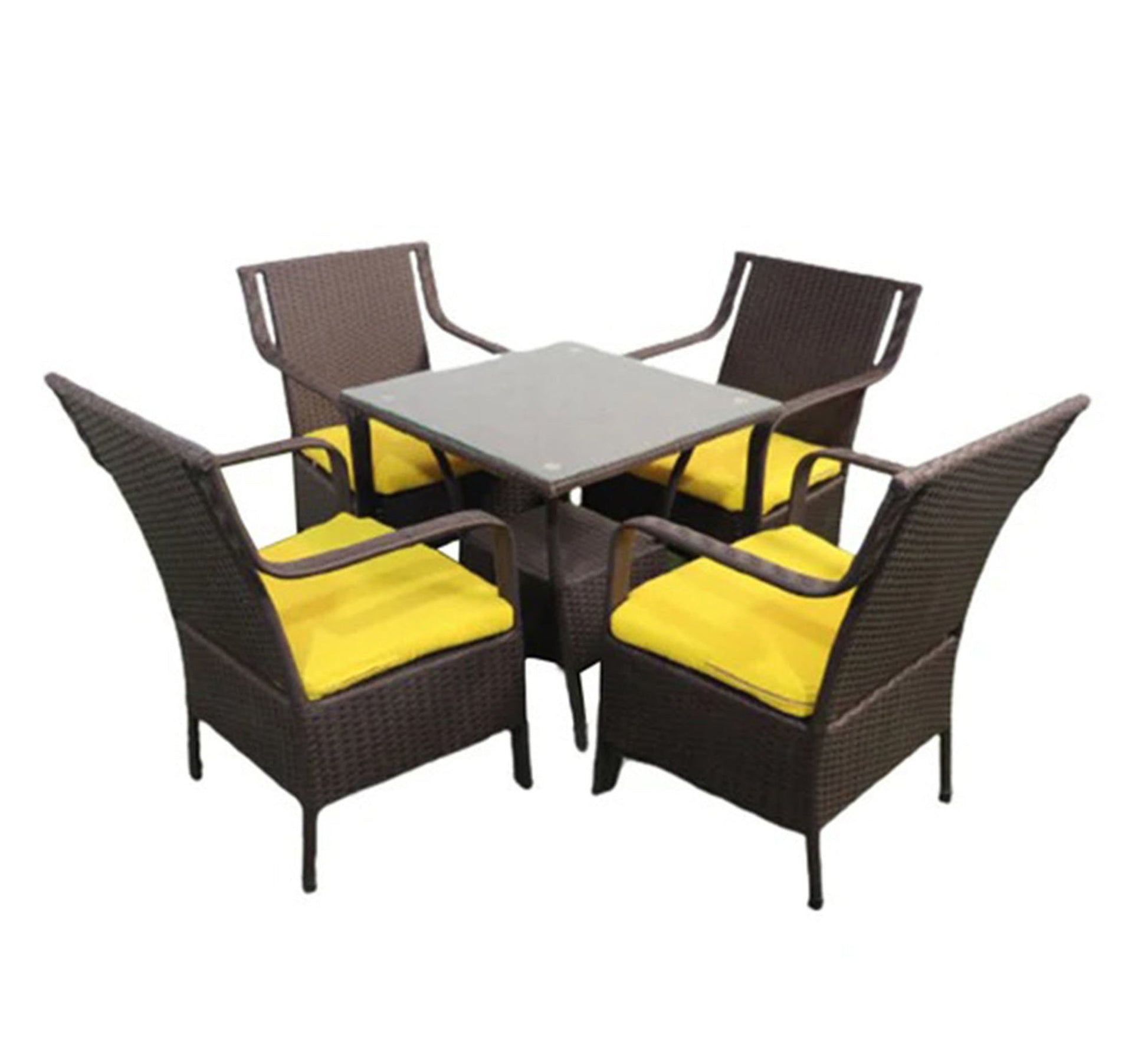 An outdoor set of dark brown 4 chairs and a table - Vitrine Furniture - Outdoor Products