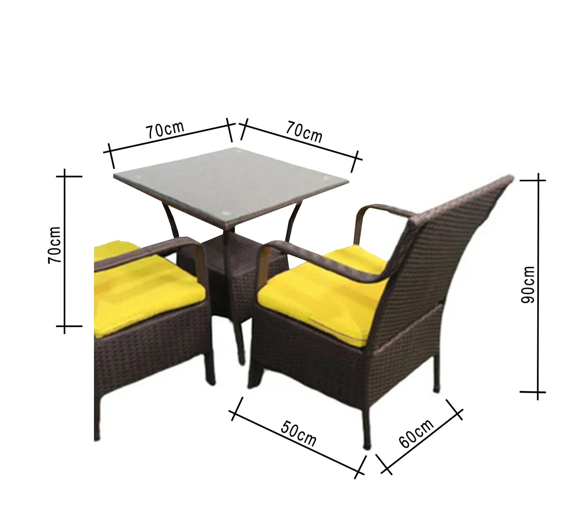 An outdoor set of dark brown 4 chairs and a table - Vitrine Furniture - Outdoor Products