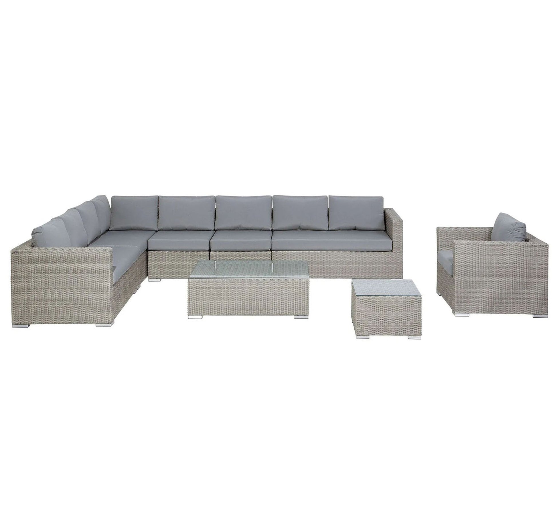 An outdoor set with a corner, a chair and two tables - Vitrine Furniture - Outdoor Products