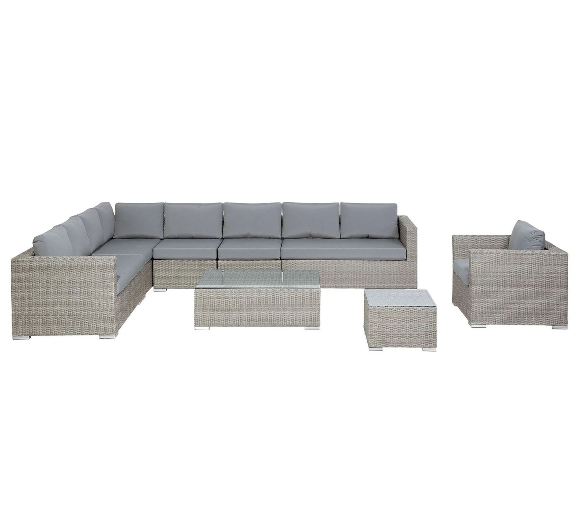 An outdoor set with a corner, a chair and two tables - Vitrine Furniture - Outdoor Products