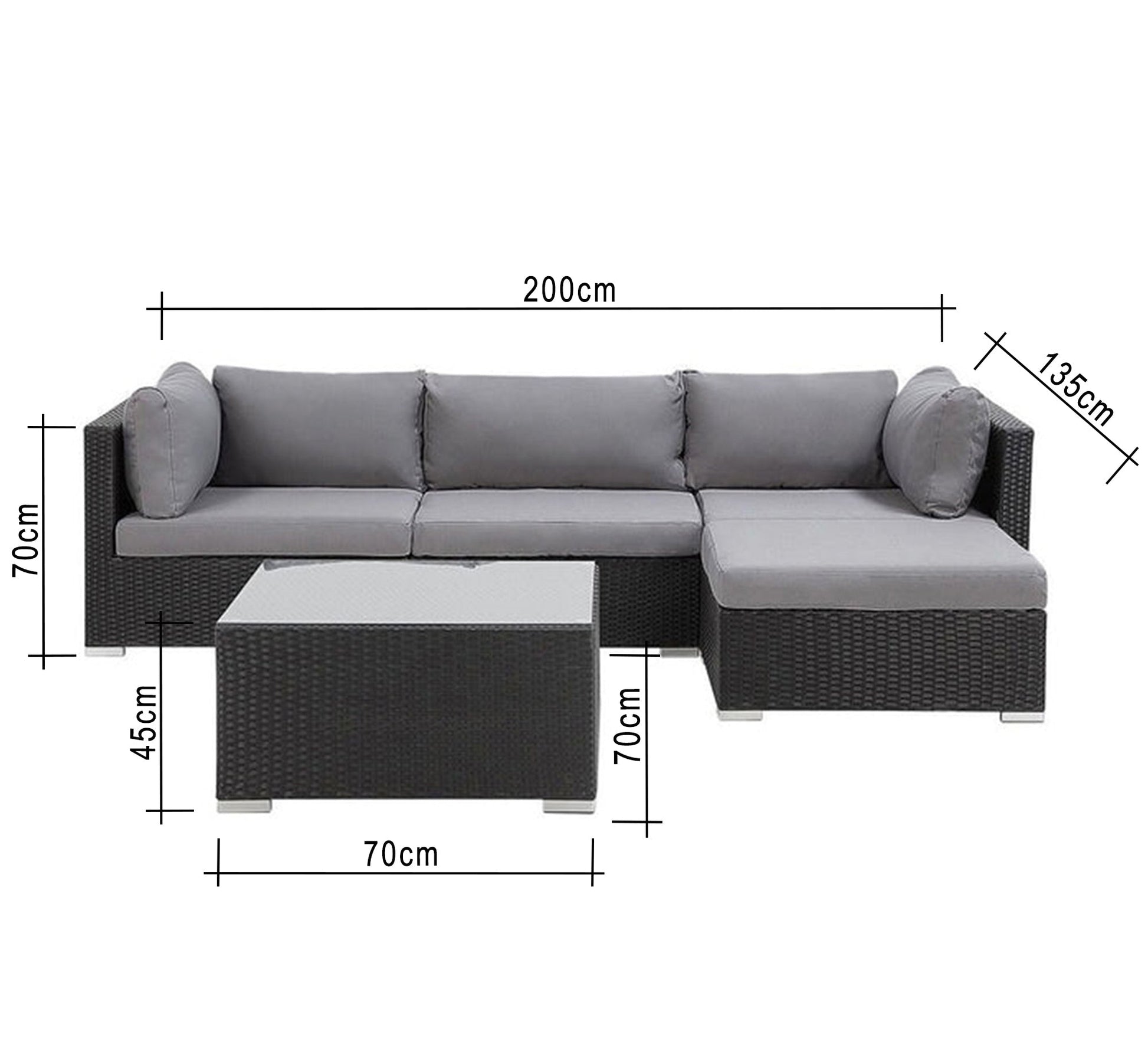 An outdoor set with a L - shape sofa set - Vitrine Furniture - Outdoor Products