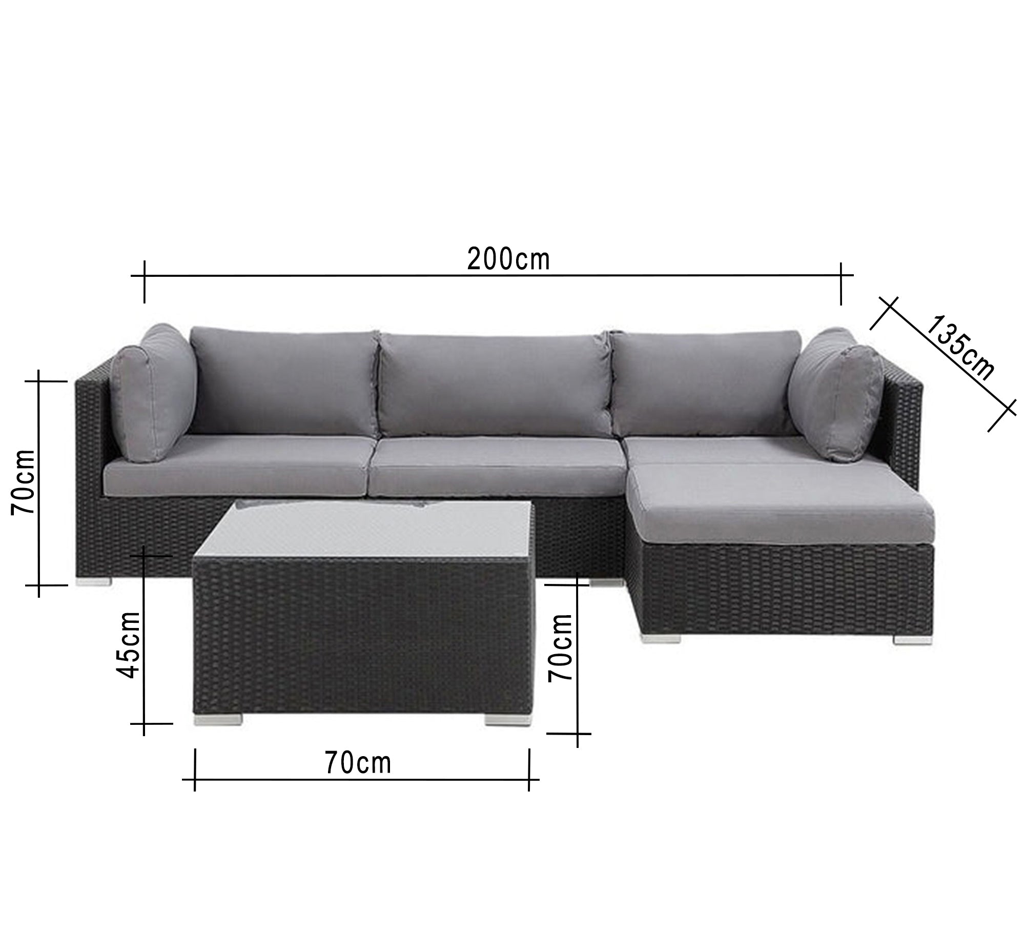 An outdoor set with a L - shape sofa set - Vitrine Furniture - Outdoor Products