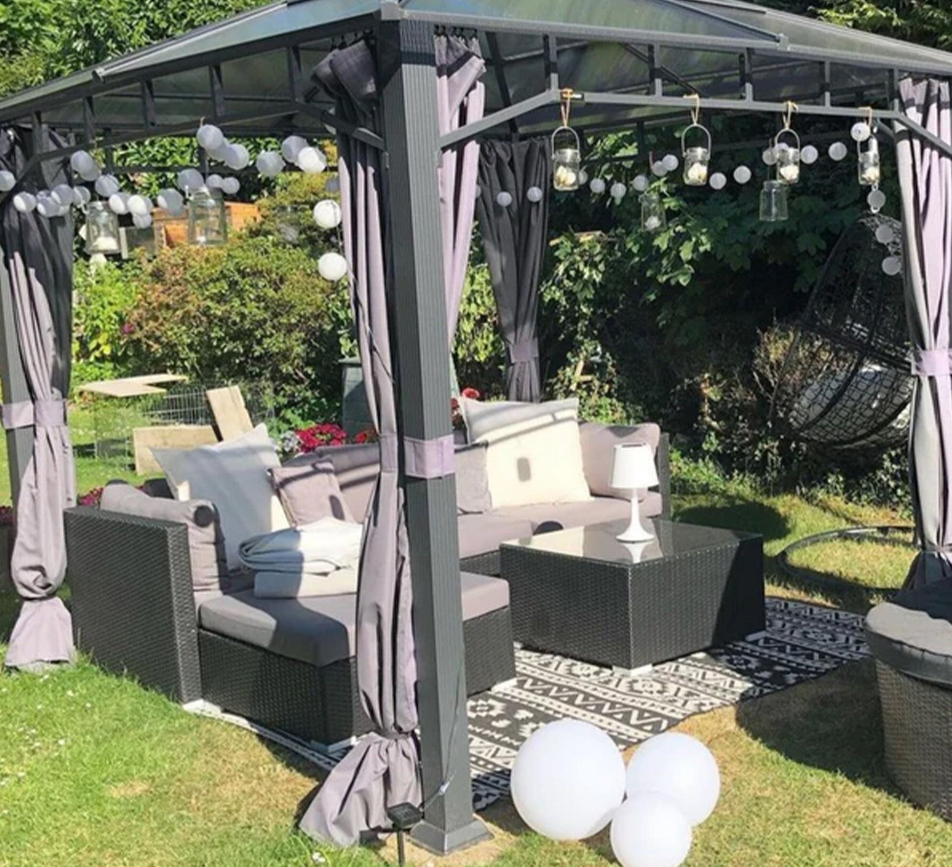 An outdoor set with a L - shape sofa set - Vitrine Furniture - Outdoor Products