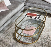 An oval table with three glass tops - Vitrine Furniture - Furniture