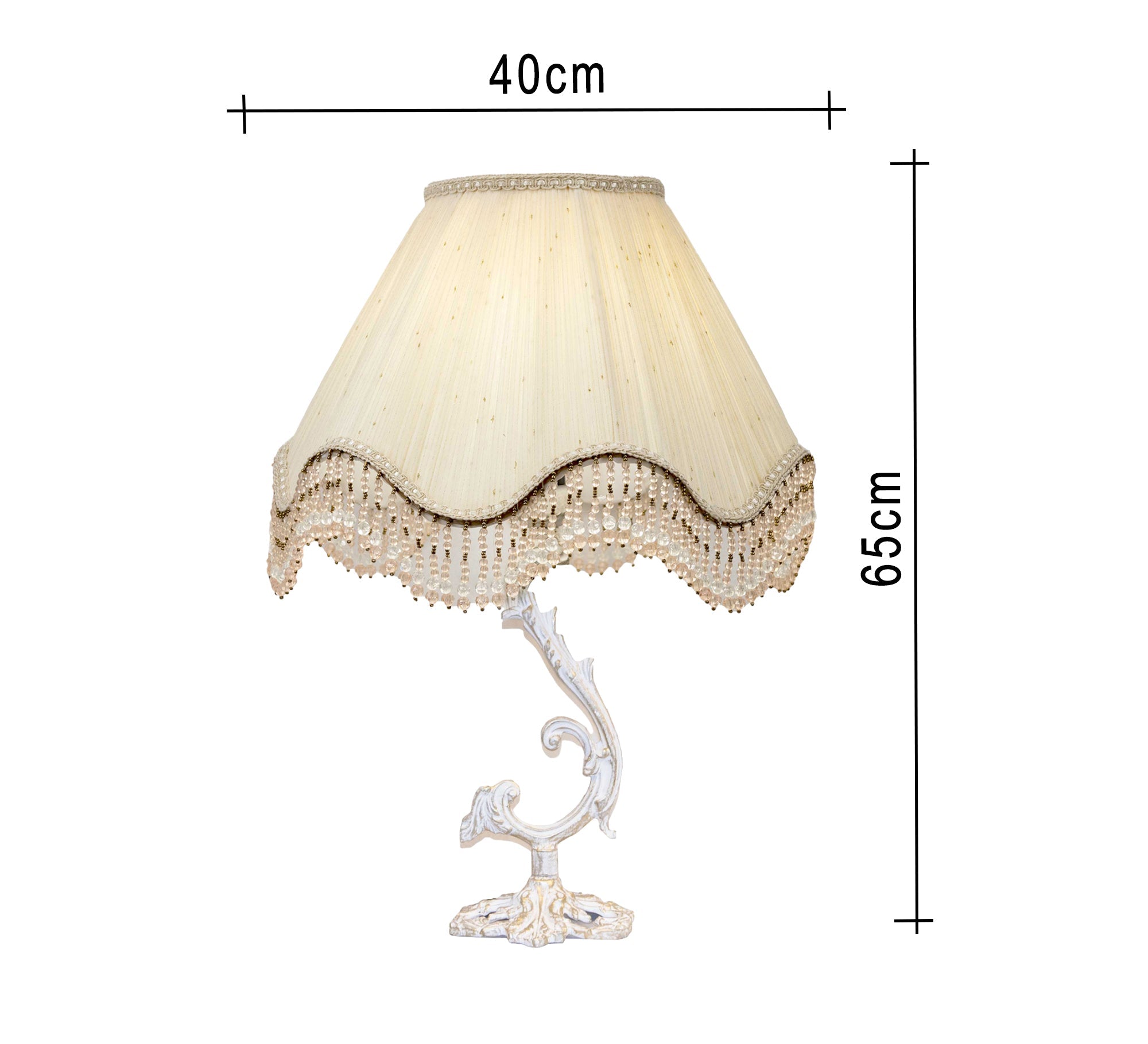Antique beaded table lamp - Vitrine Furniture - Lighting