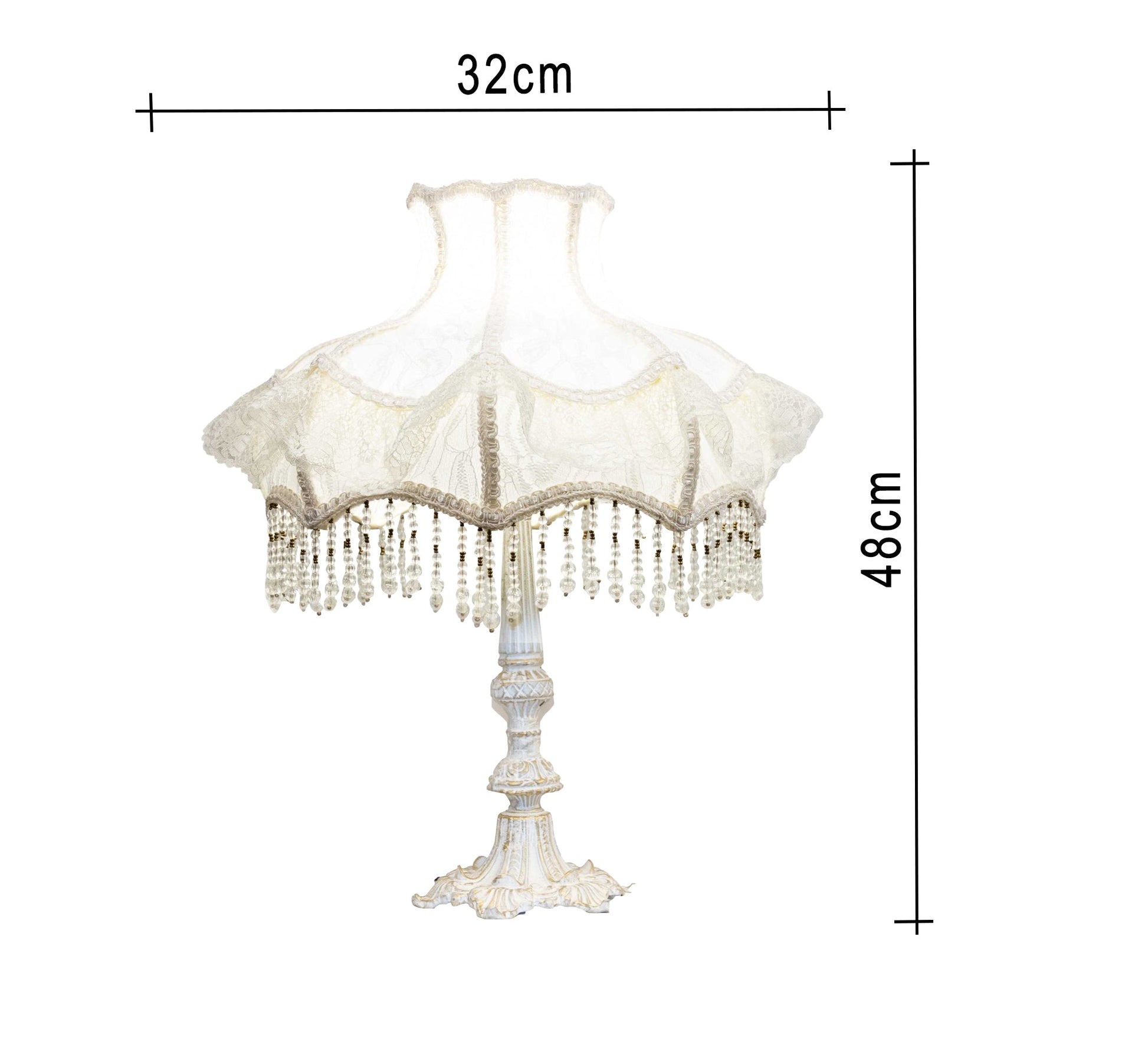 Antique beaded table lamp - Vitrine Furniture - Lighting