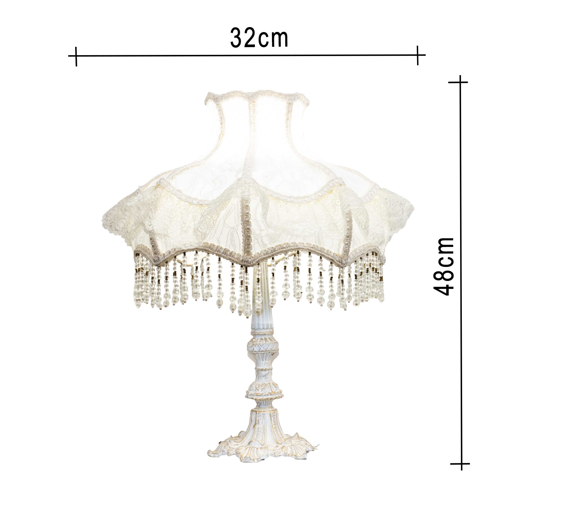 Antique beaded table lamp - Vitrine Furniture - Lighting