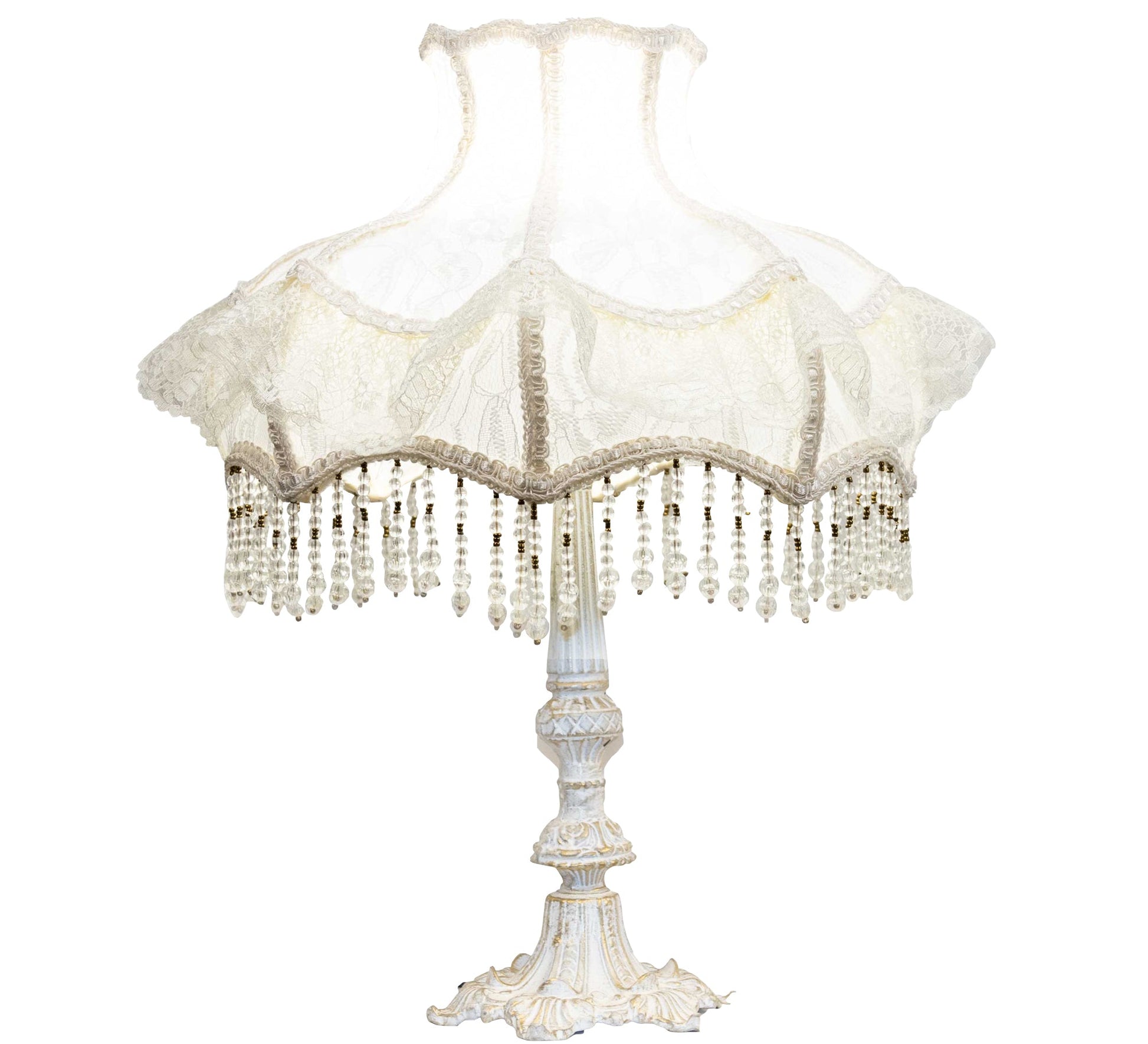 Antique beaded table lamp - Vitrine Furniture - Lighting