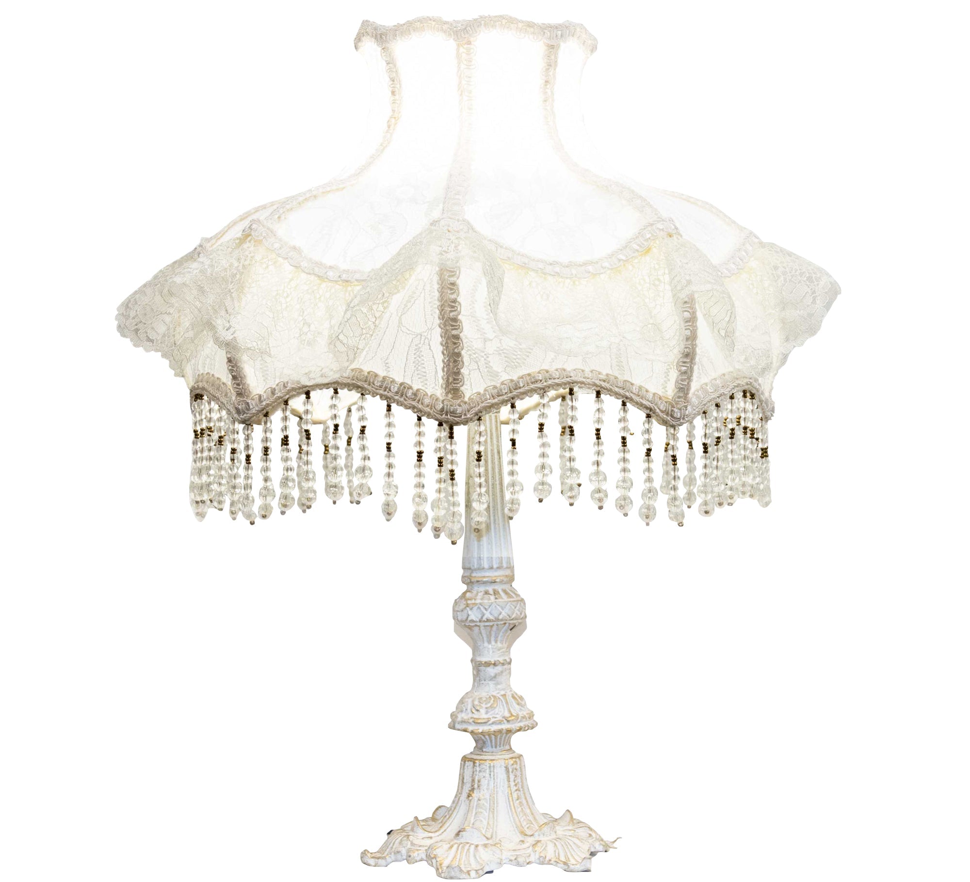 Antique beaded table lamp - Vitrine Furniture - Lighting