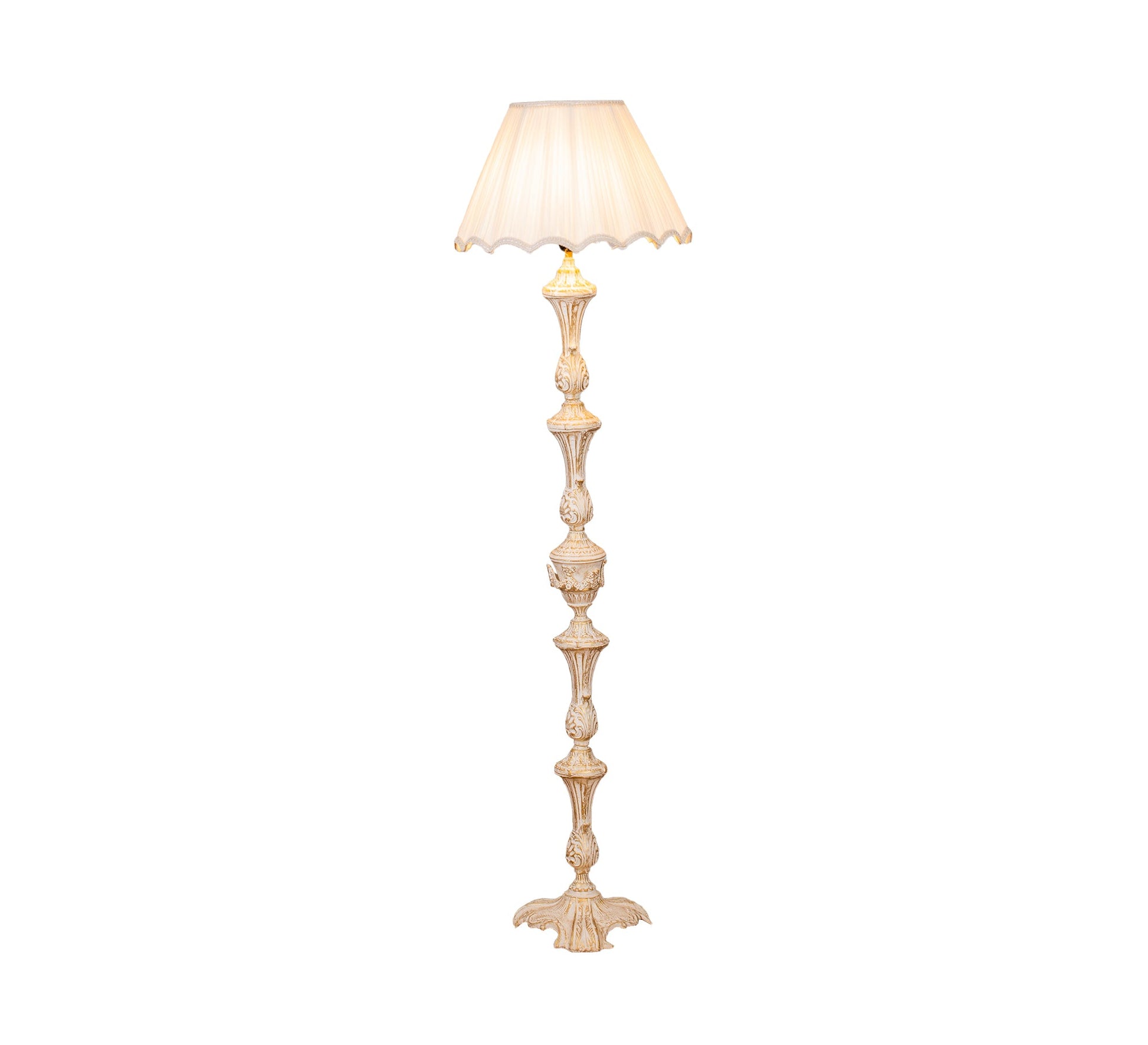 Antique floor lamp with elegant decor - Vitrine Furniture - Lighting