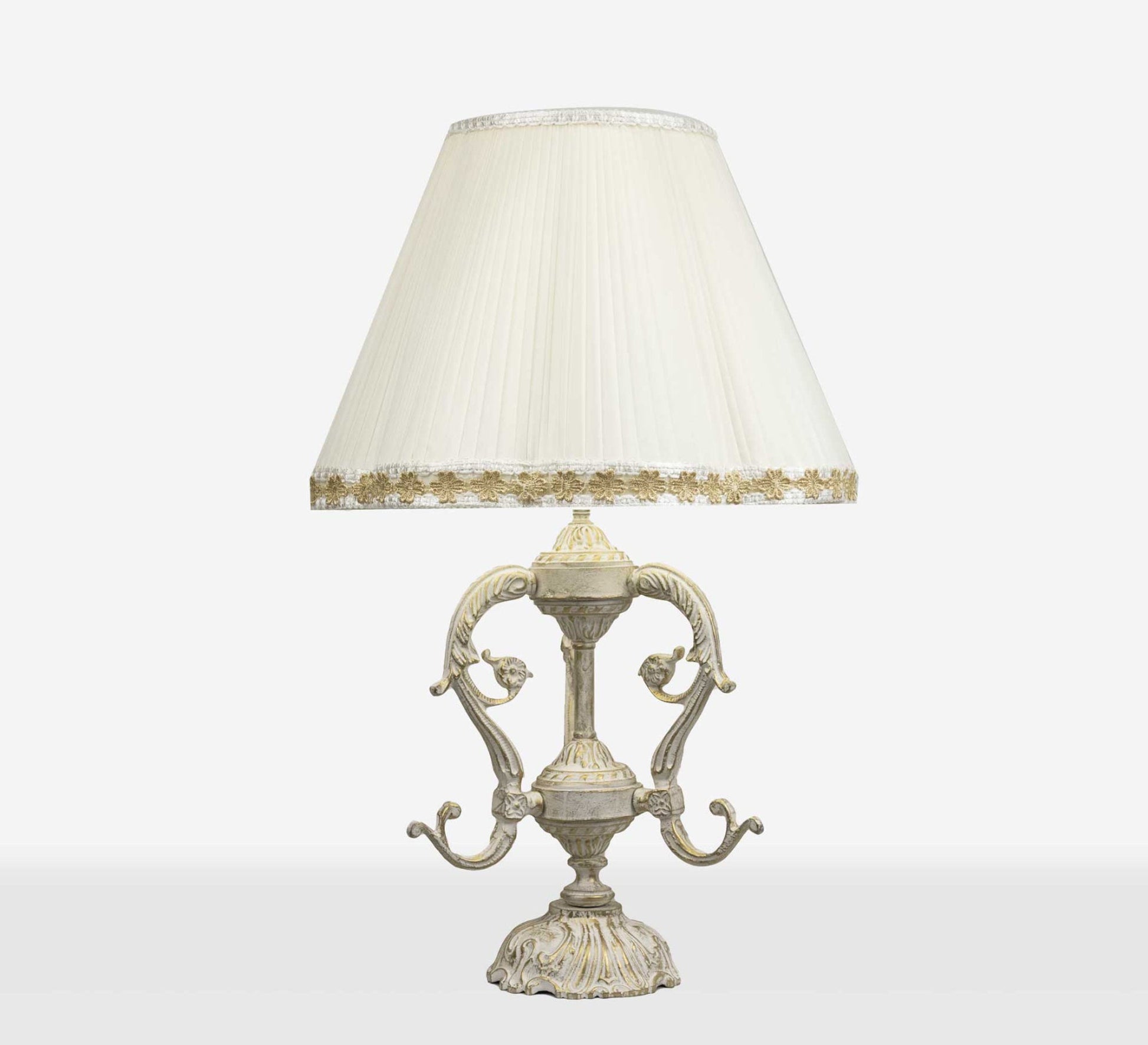 Antique table lamp with ornate base - Vitrine Furniture - Lighting