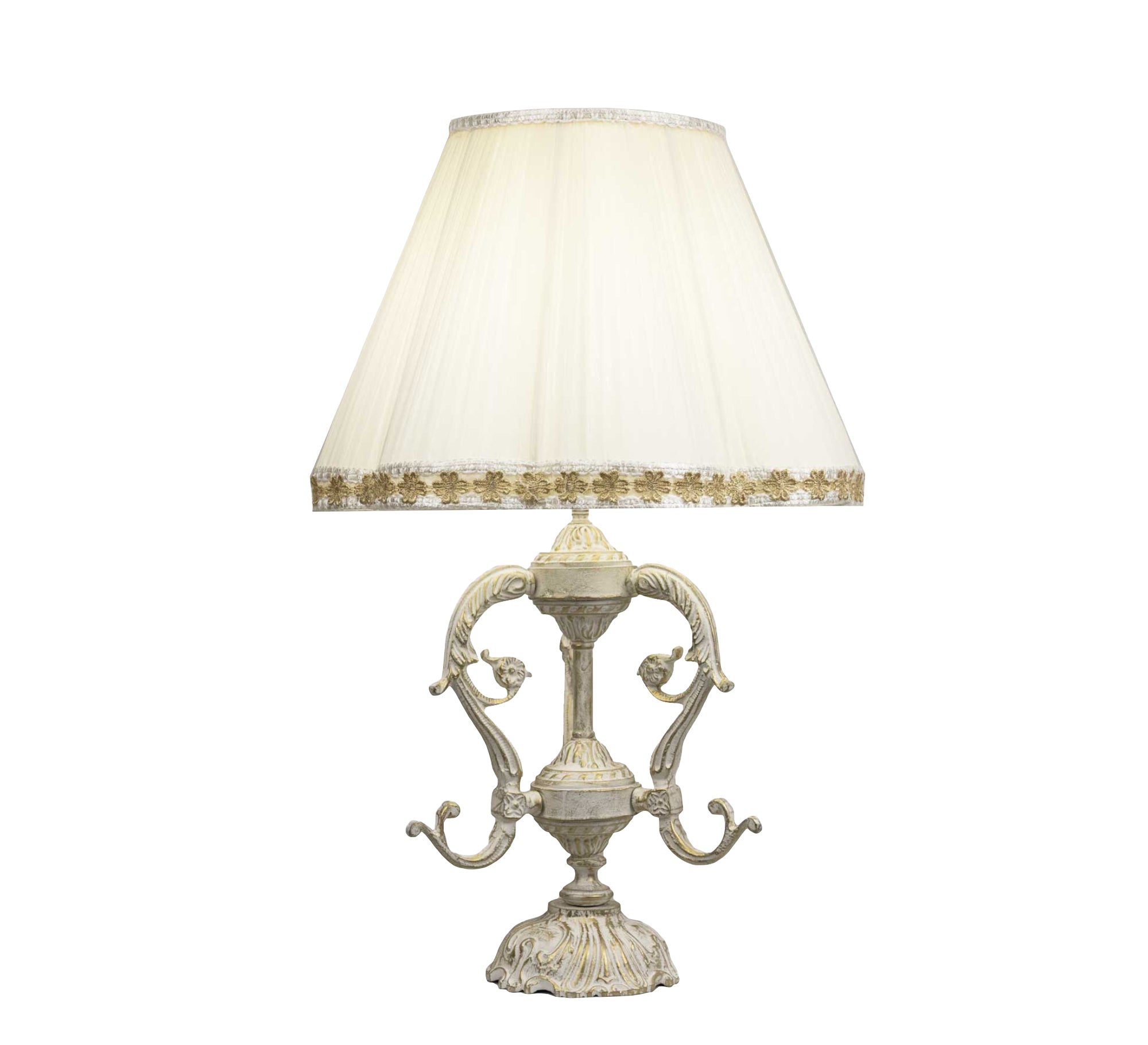 Antique table lamp with ornate base - Vitrine Furniture - Lighting