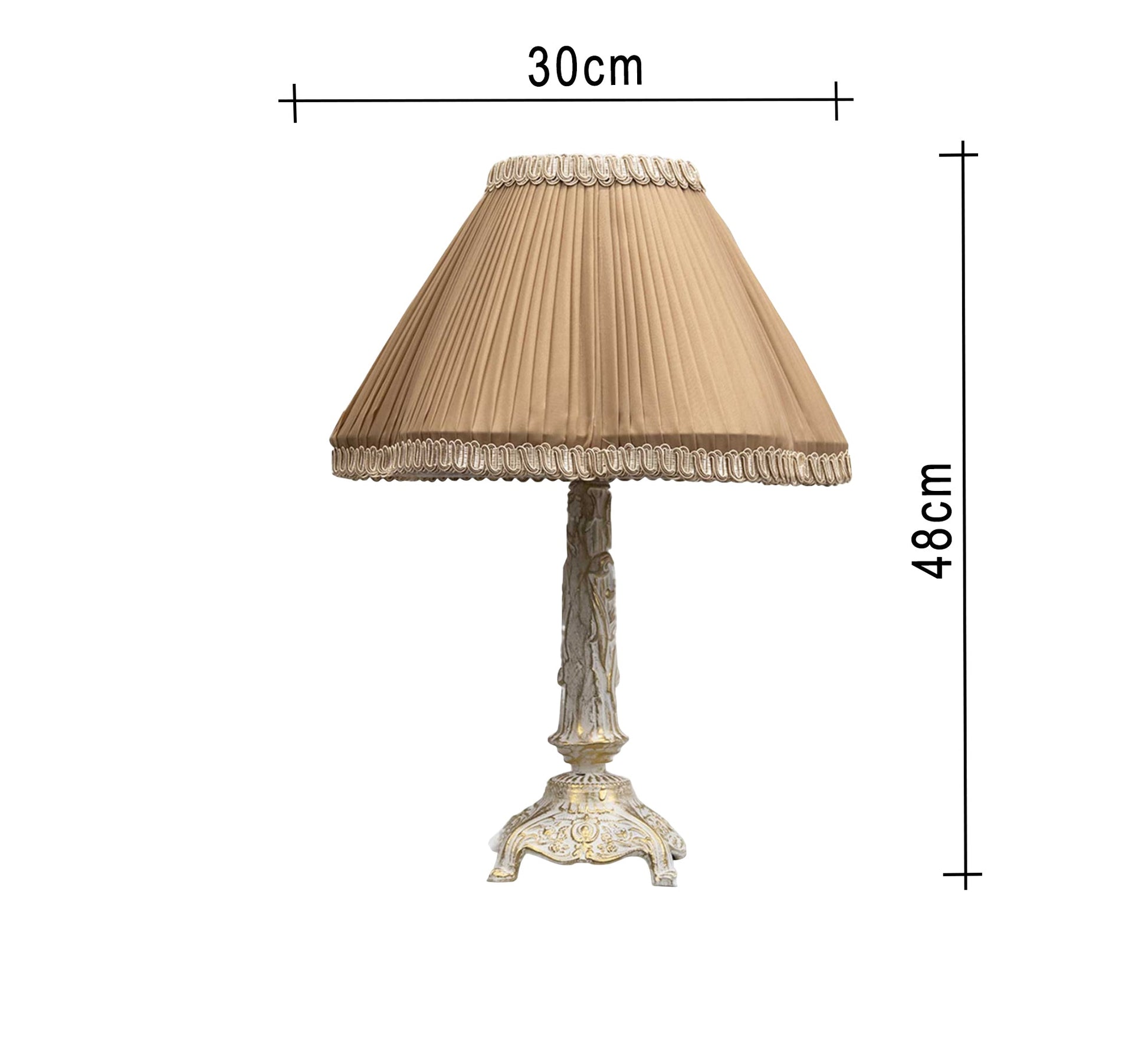 Antique table lamp with ornate base - Vitrine Furniture - Lighting