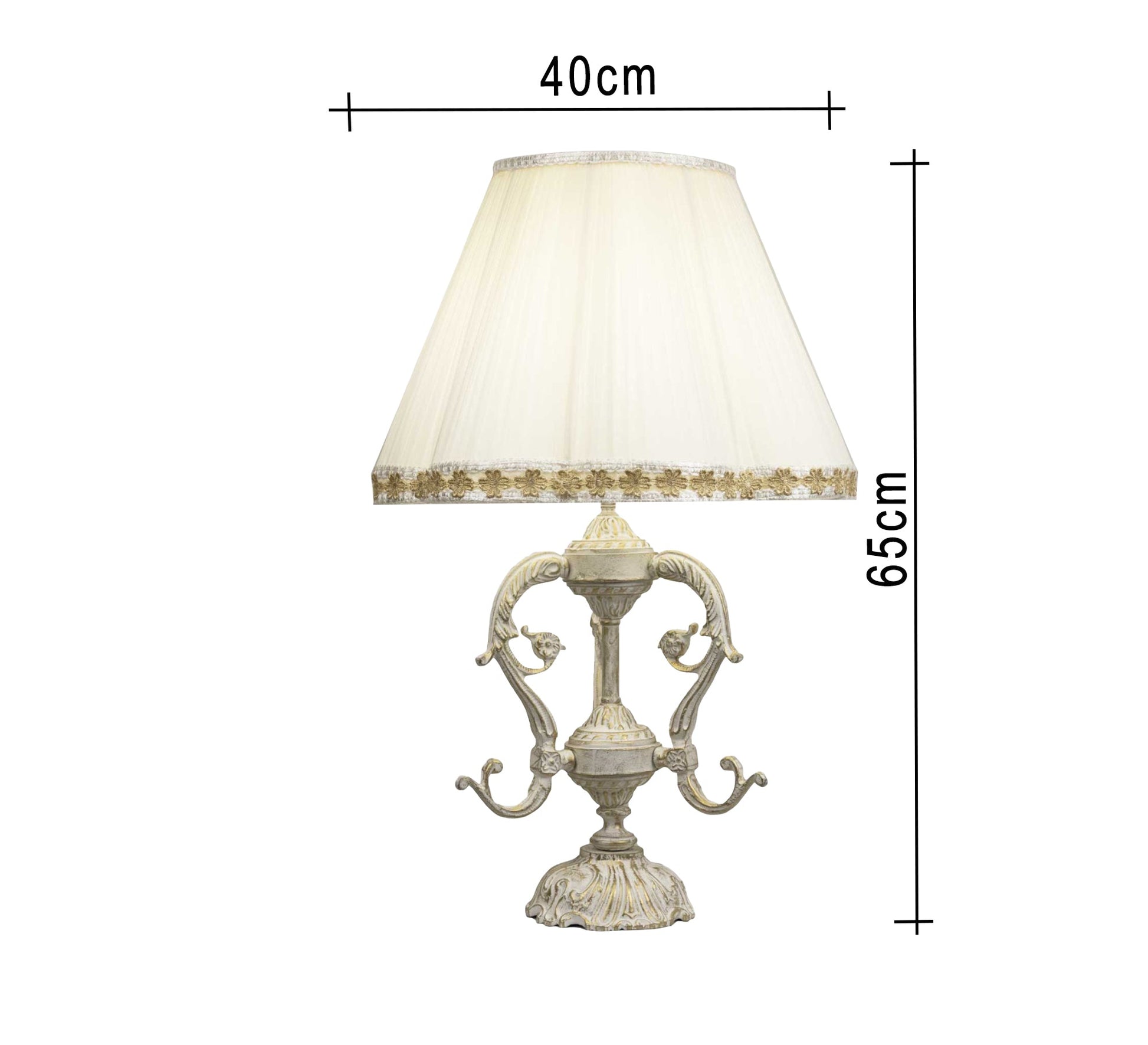 Antique table lamp with ornate base - Vitrine Furniture - Lighting