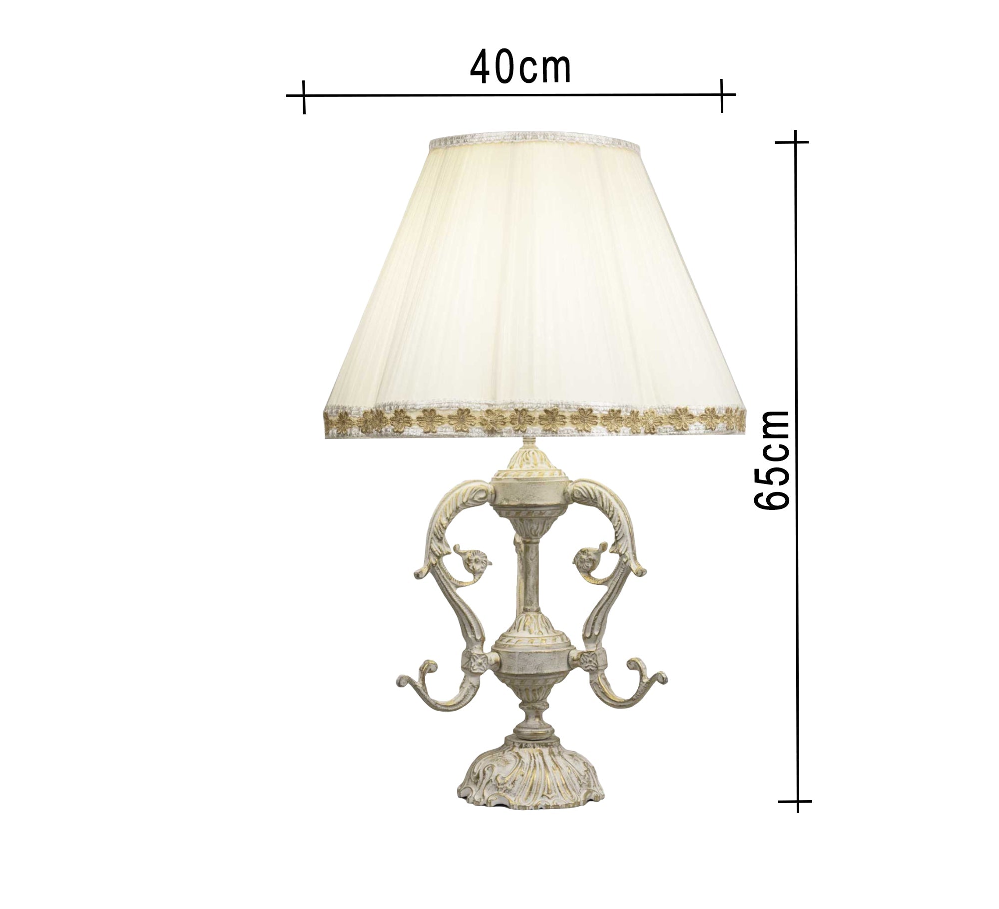 Antique table lamp with ornate base - Vitrine Furniture - Lighting