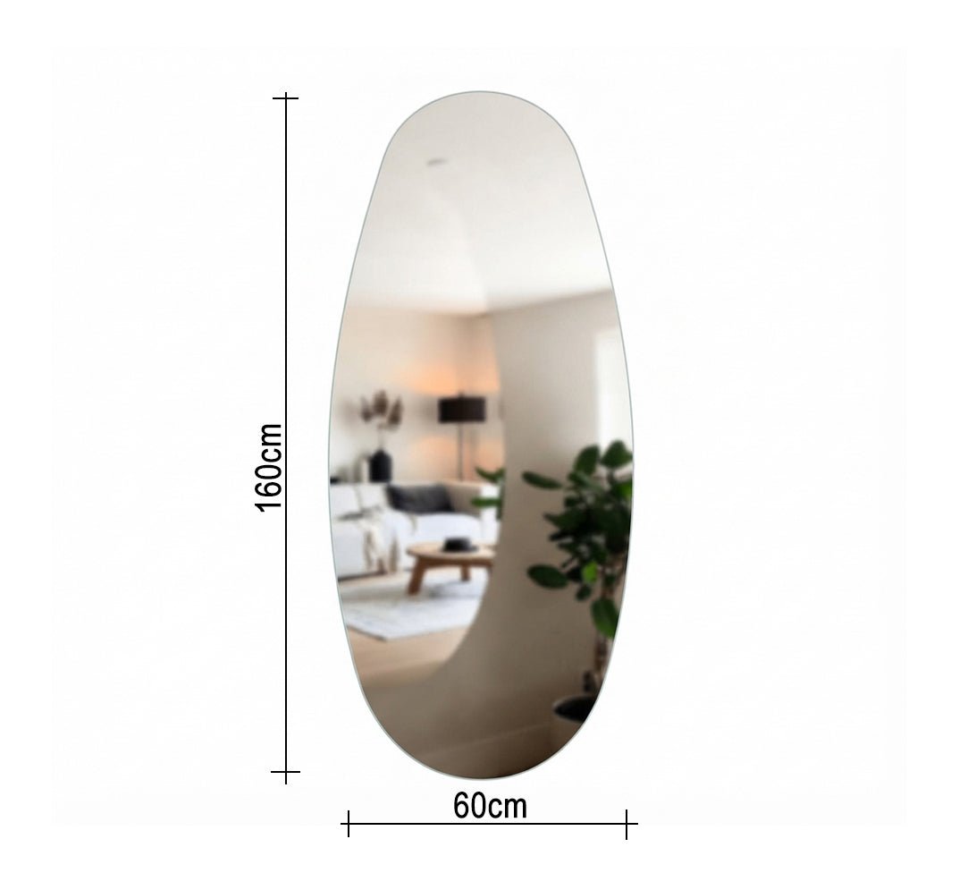 Asymmetrical vertical mirror with a thin frame - Vitrine Furniture - Mirrors