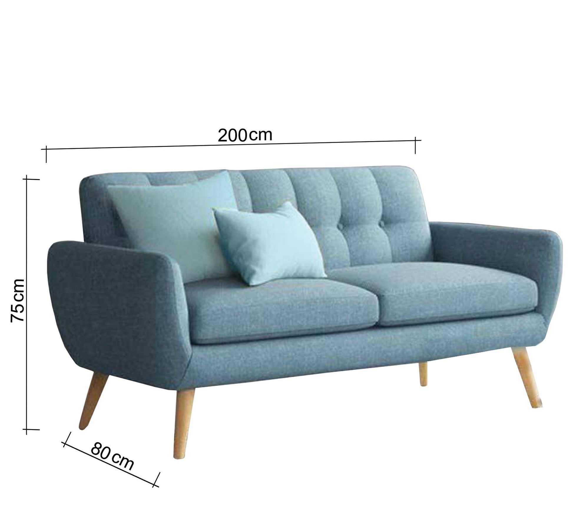Baby blue double sofa - Vitrine Furniture - Sofas