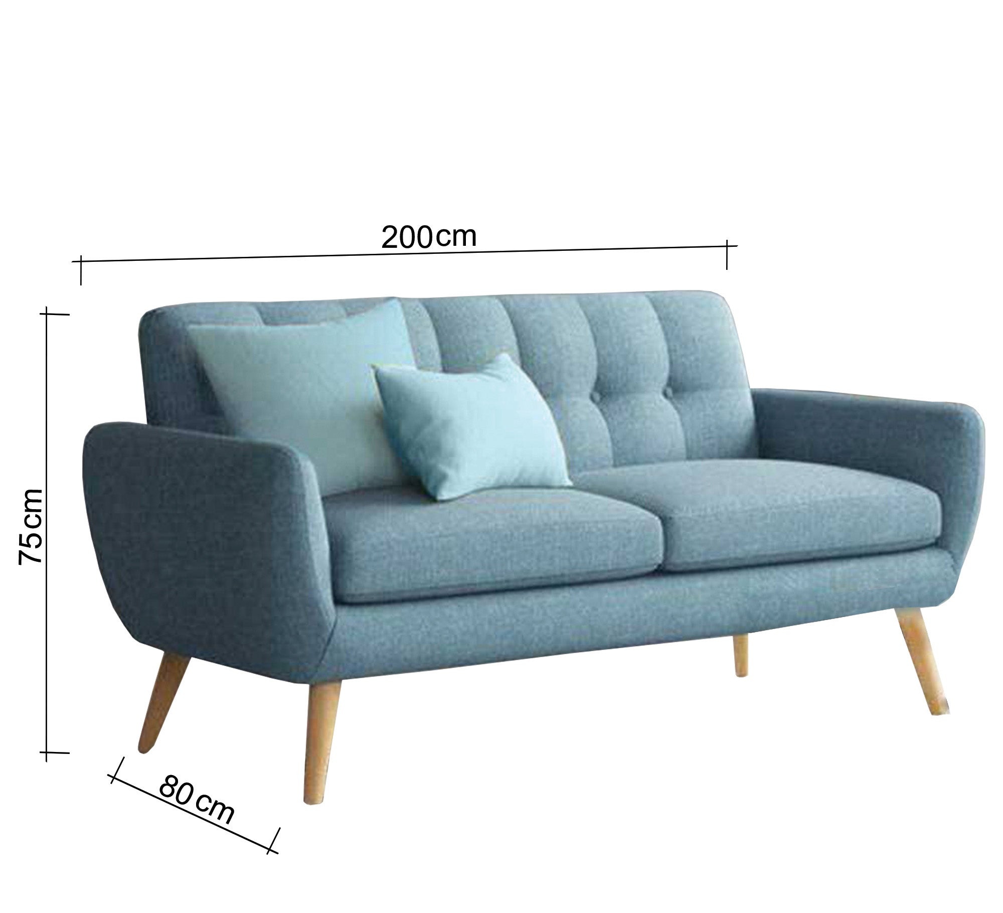 Baby blue double sofa - Vitrine Furniture - Sofas