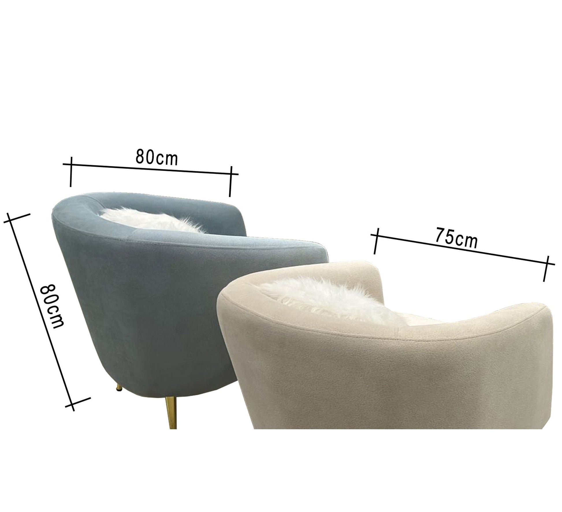 Baby Blue* pearly white with steel legs - Vitrine Furniture - Salon Sets