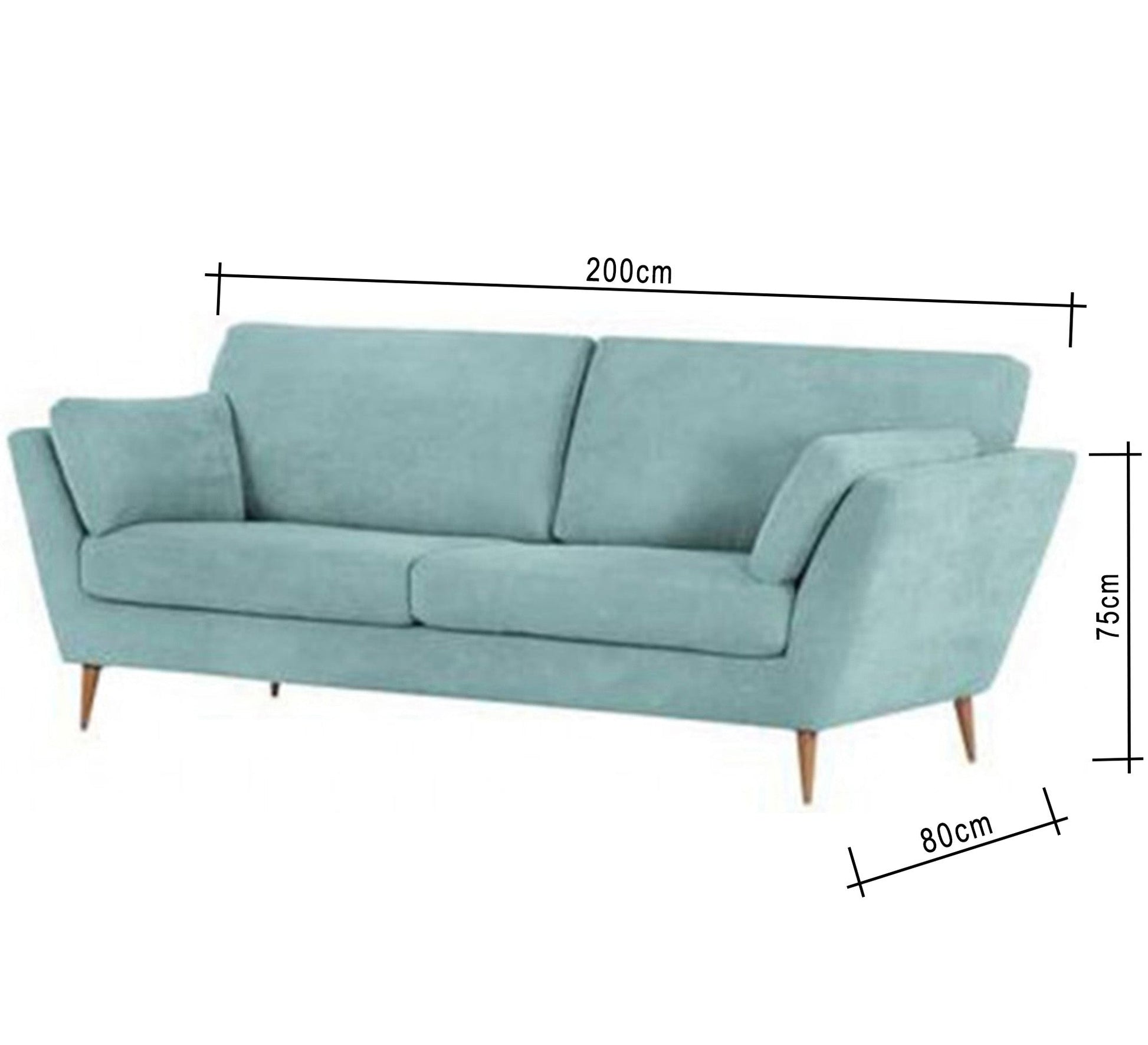 Baby Blue sofa with wooden legs - Vitrine Furniture - Living room Sofas