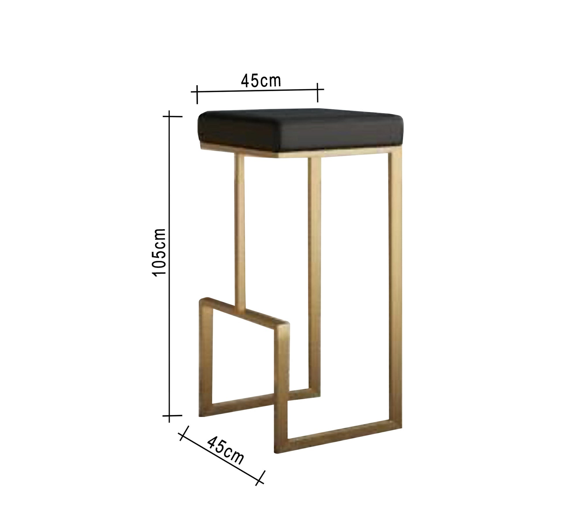 Bar chair with black leather seat - Vitrine Furniture - Furniture