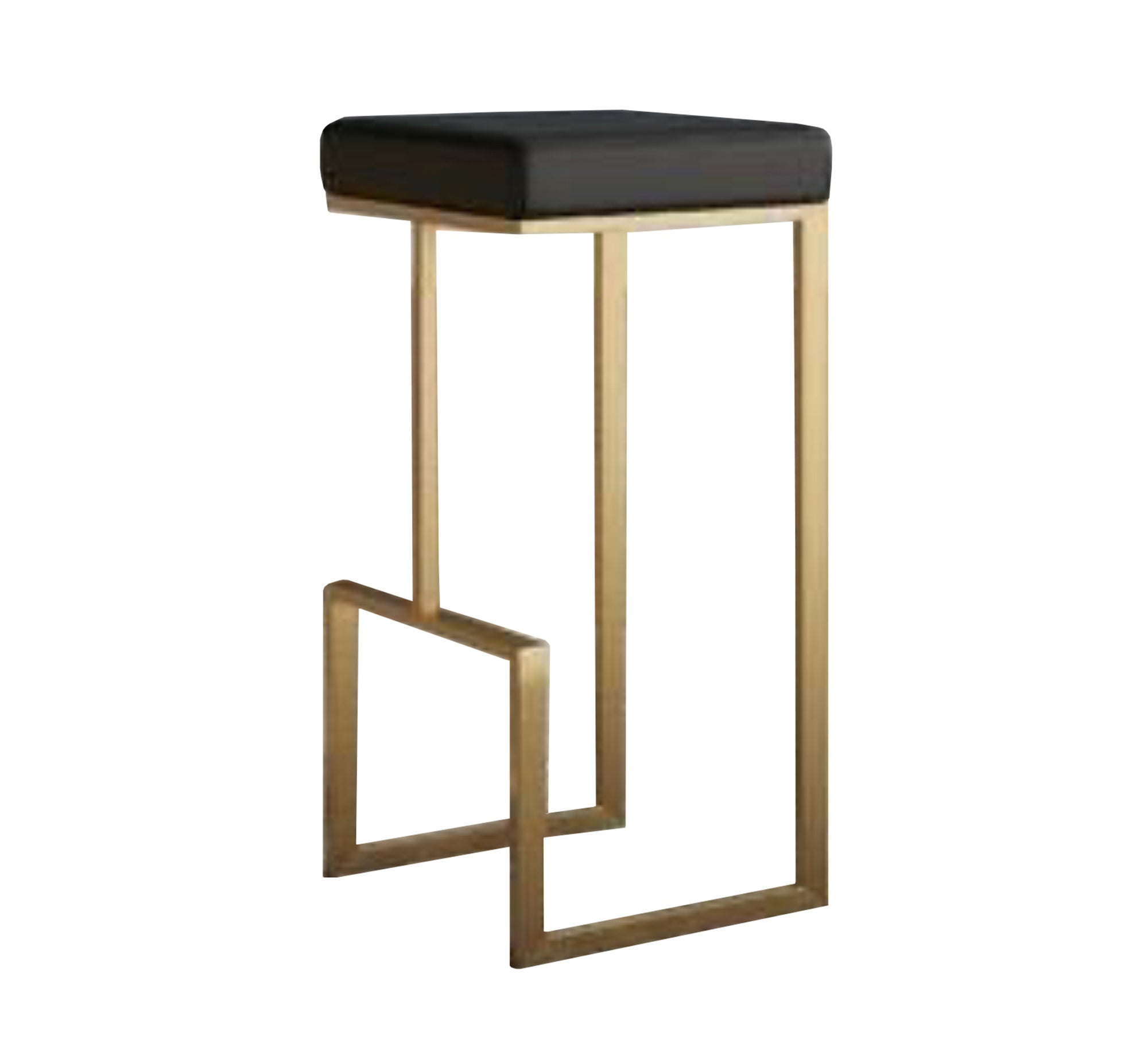 Bar chair with black leather seat - Vitrine Furniture - Furniture