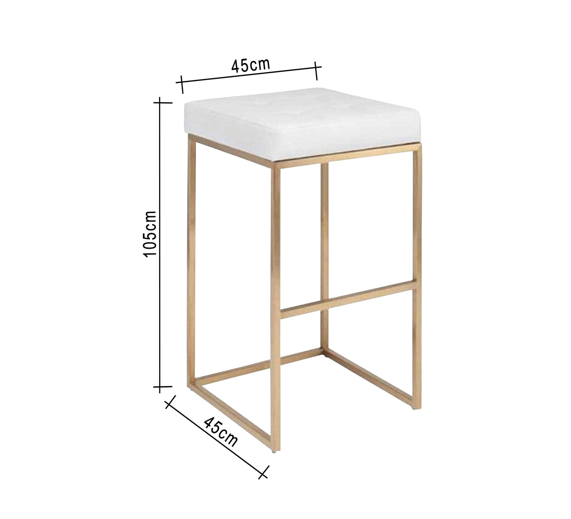Bar chair with white leather seat - Vitrine Furniture - Furniture