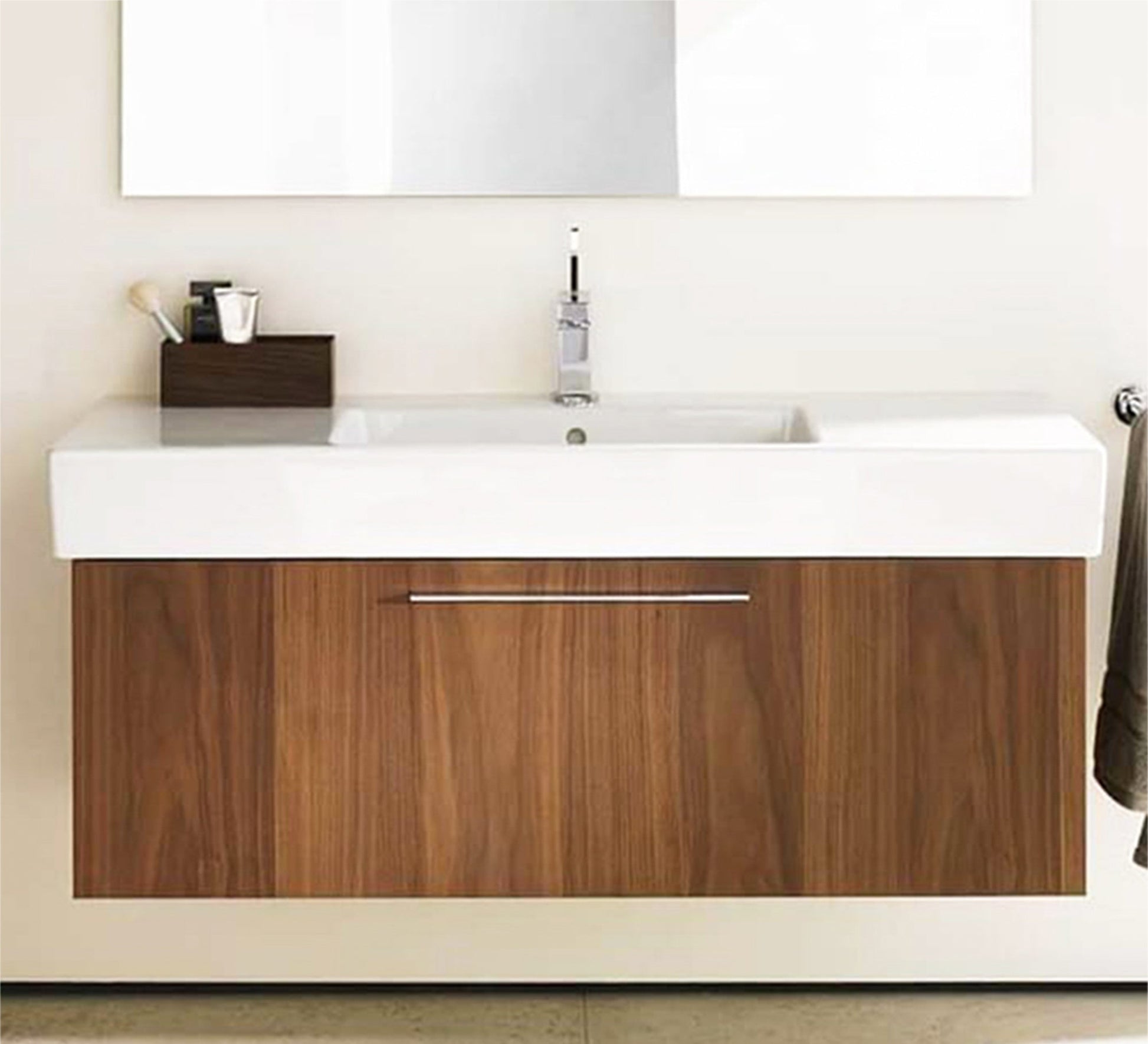 Bathroom Sink Unit: Elegant Honey Brown Finish - Vitrine Furniture - Furniture