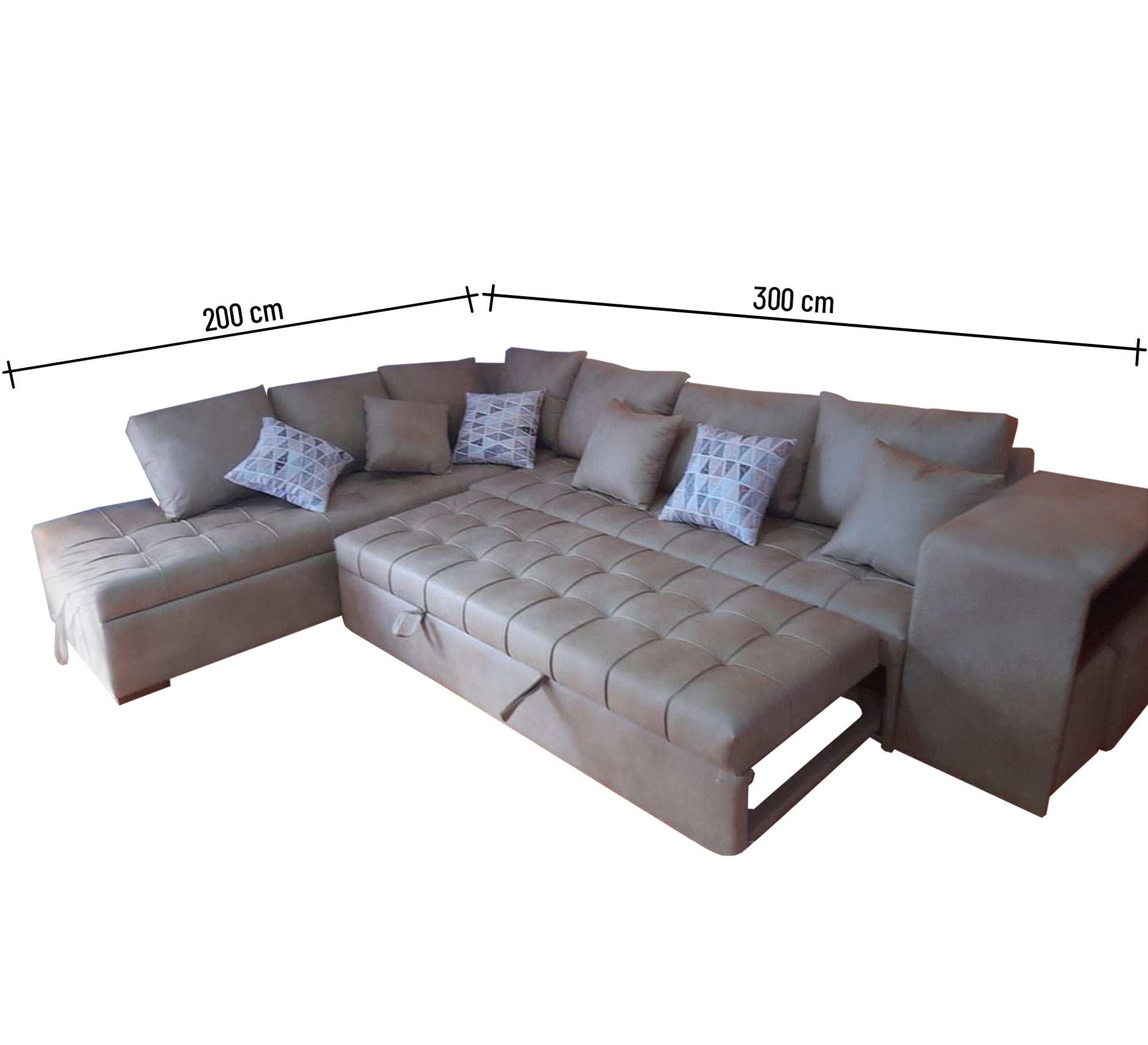 bed and chaise longue Corner - Vitrine Furniture - L - shape sofa set