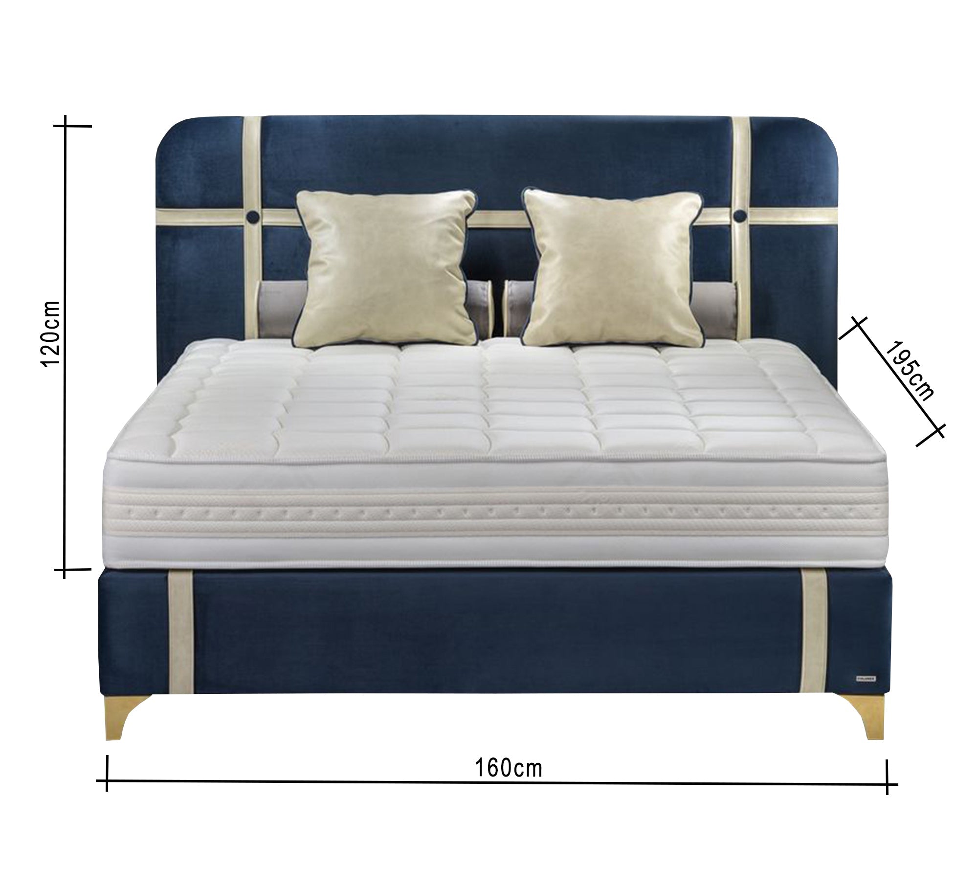 Bed decorated with golden steel strips - Vitrine Furniture - Furniture