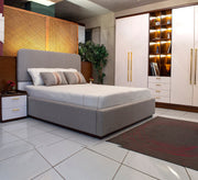 Bed Set: Elegant White and Grey Themes - Vitrine Furniture - Bed Sets
