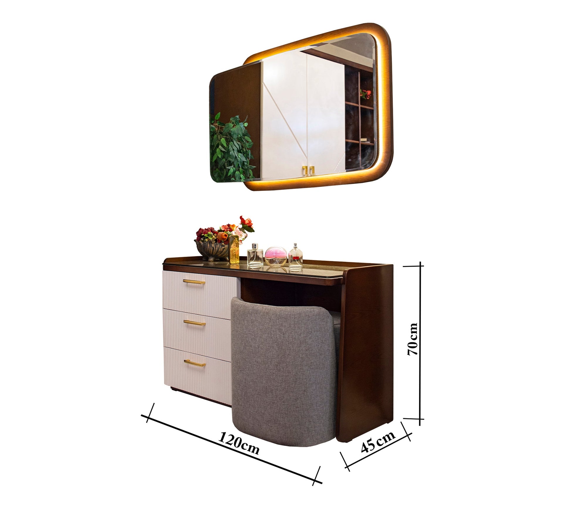 Bed Set: Elegant White and Grey Themes - Vitrine Furniture - Bed Sets