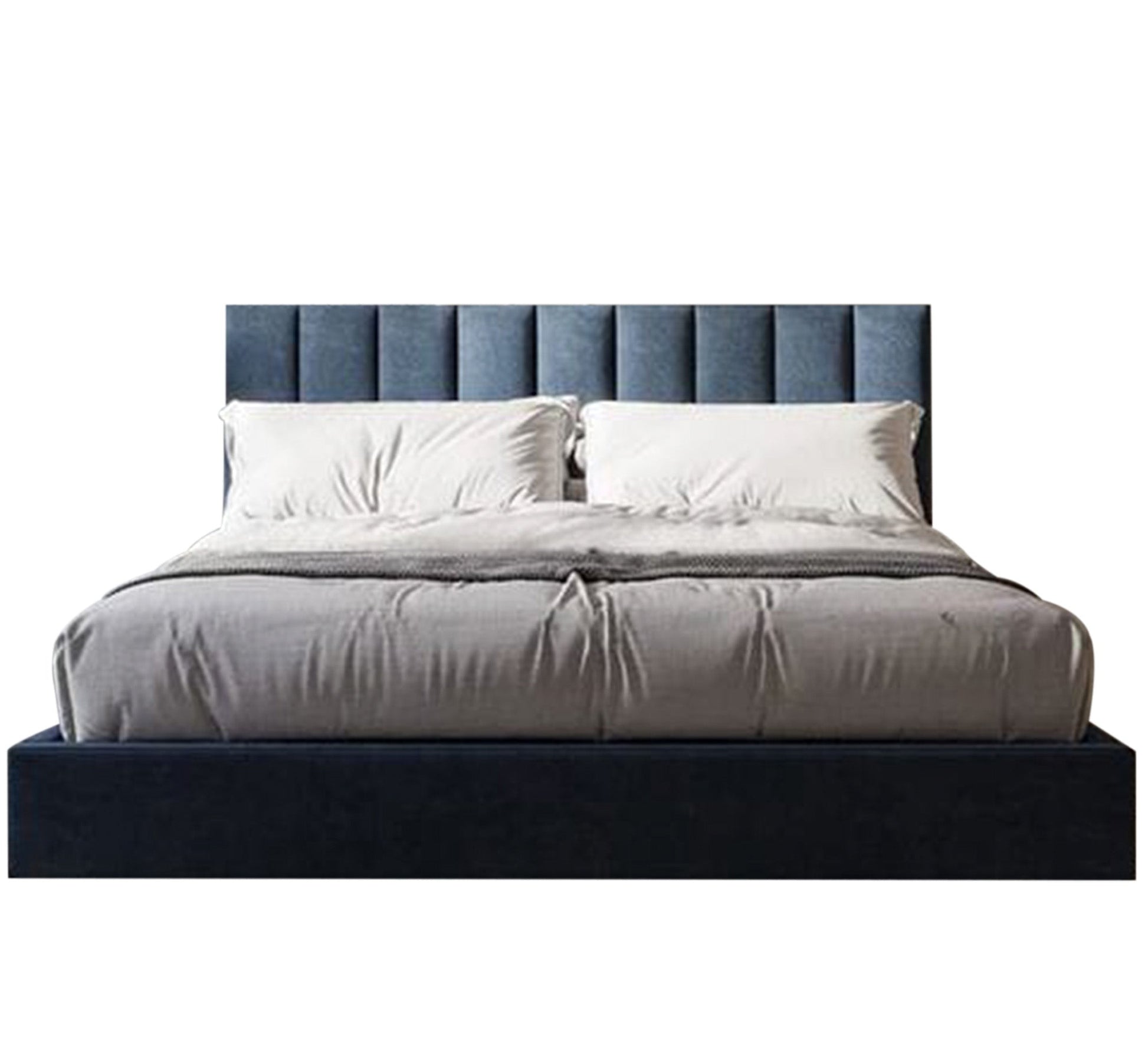 Bed: Stylish Longitudinal Upholstery Comfort - Vitrine Furniture - Kids Rooms