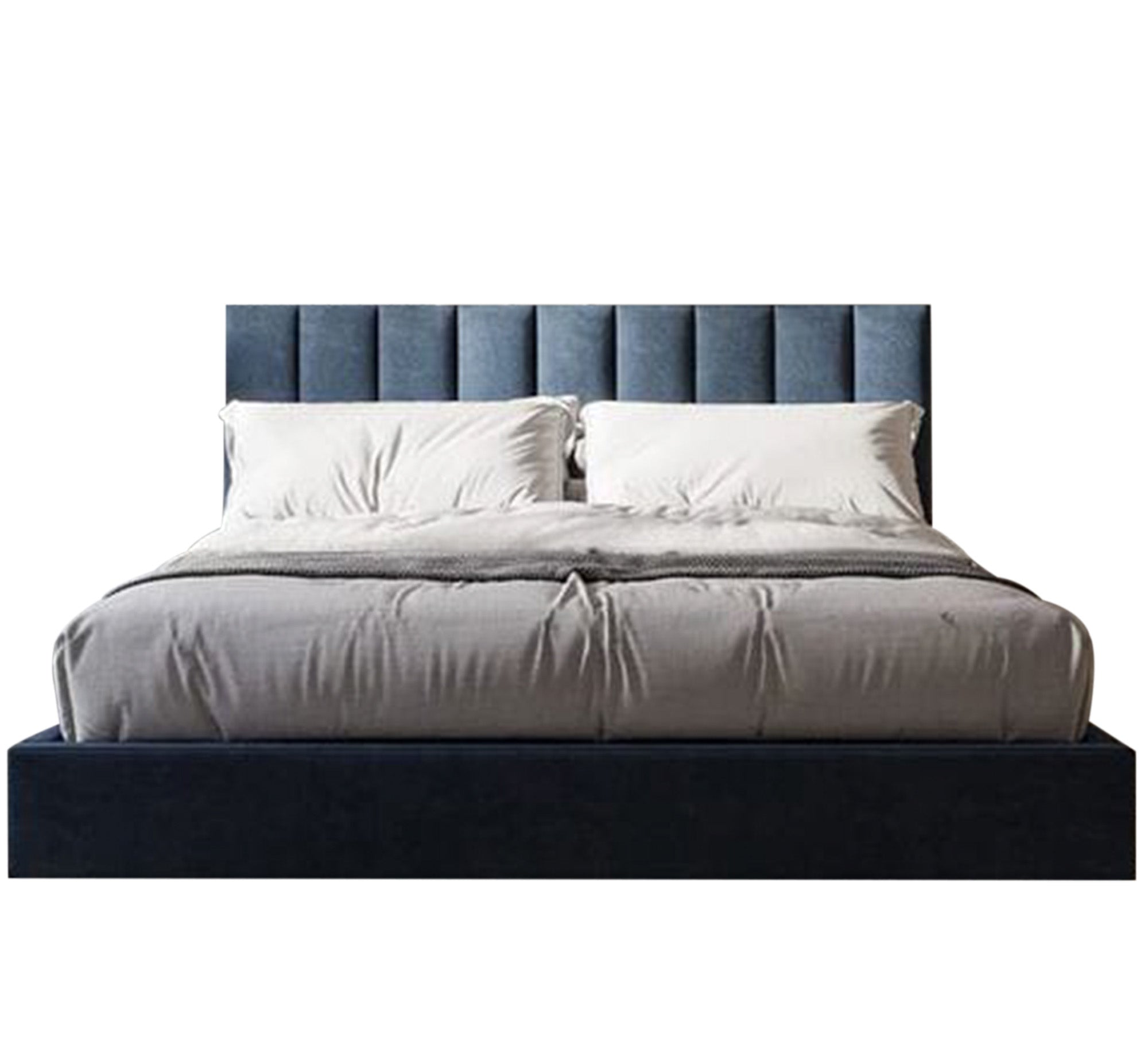 Bed: Stylish Longitudinal Upholstery Comfort - Vitrine Furniture - Kids Rooms