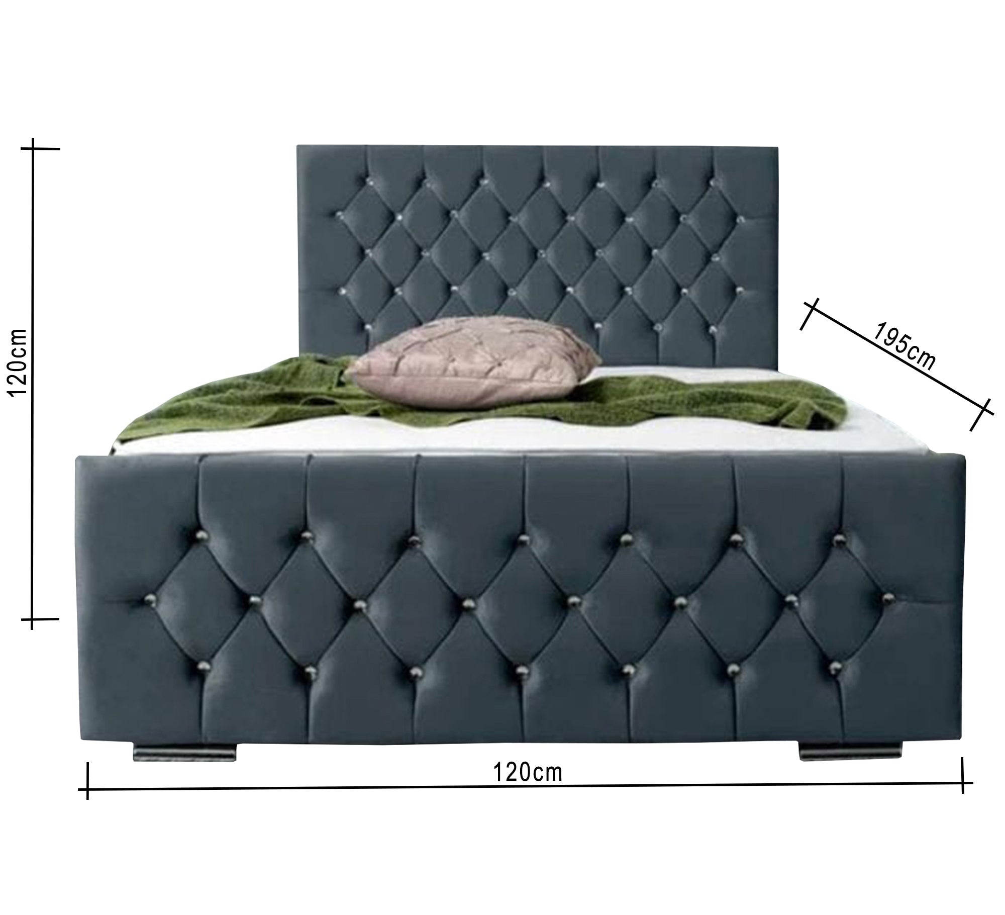 Bed upholstered in front and back with capitone beads - Vitrine Furniture - Furniture