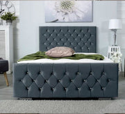 Bed upholstered in front and back with capitone beads - Vitrine Furniture - Furniture